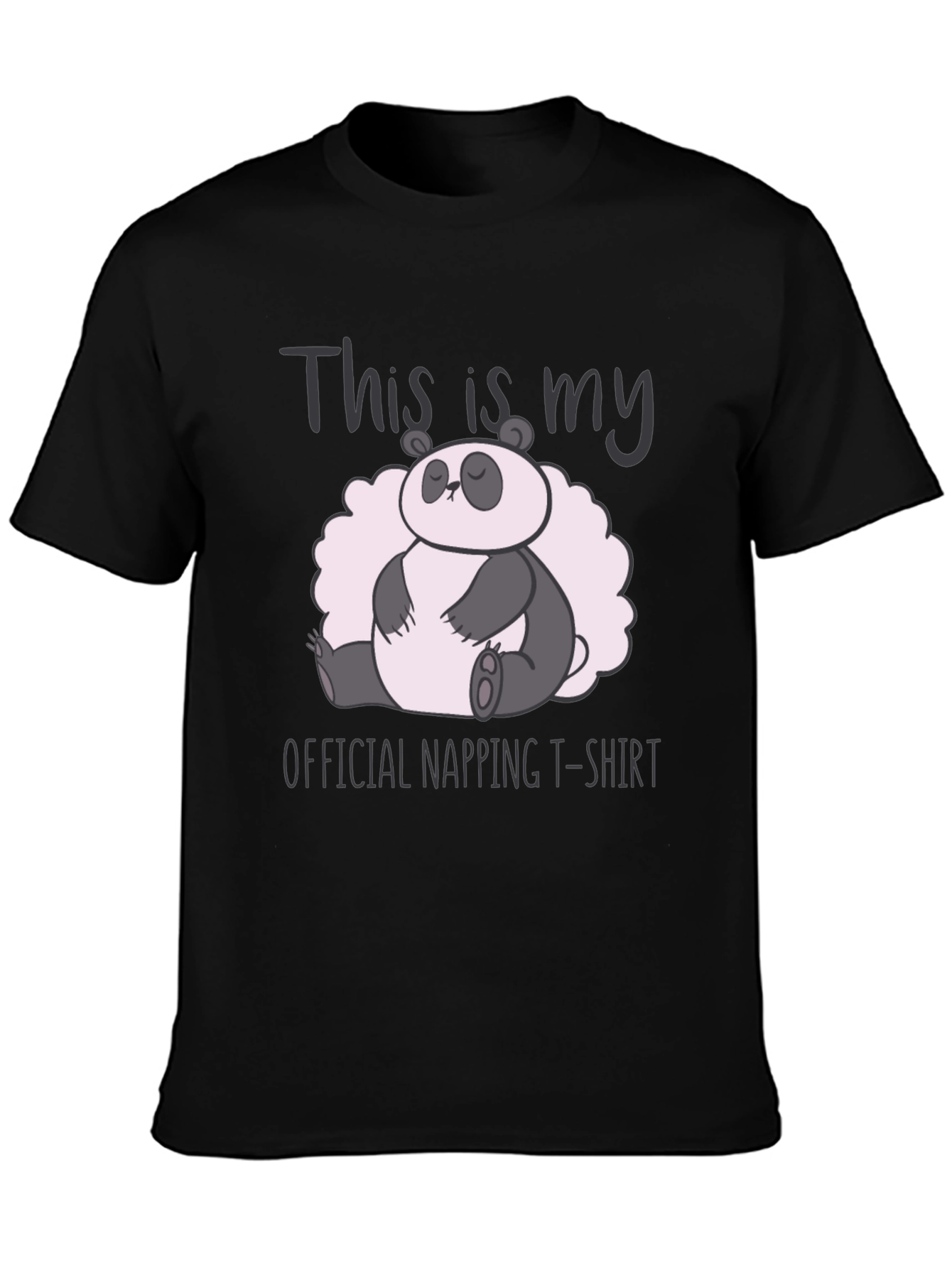 Black Panda Napping T-Shirt - Comfy Sleepwear view 3