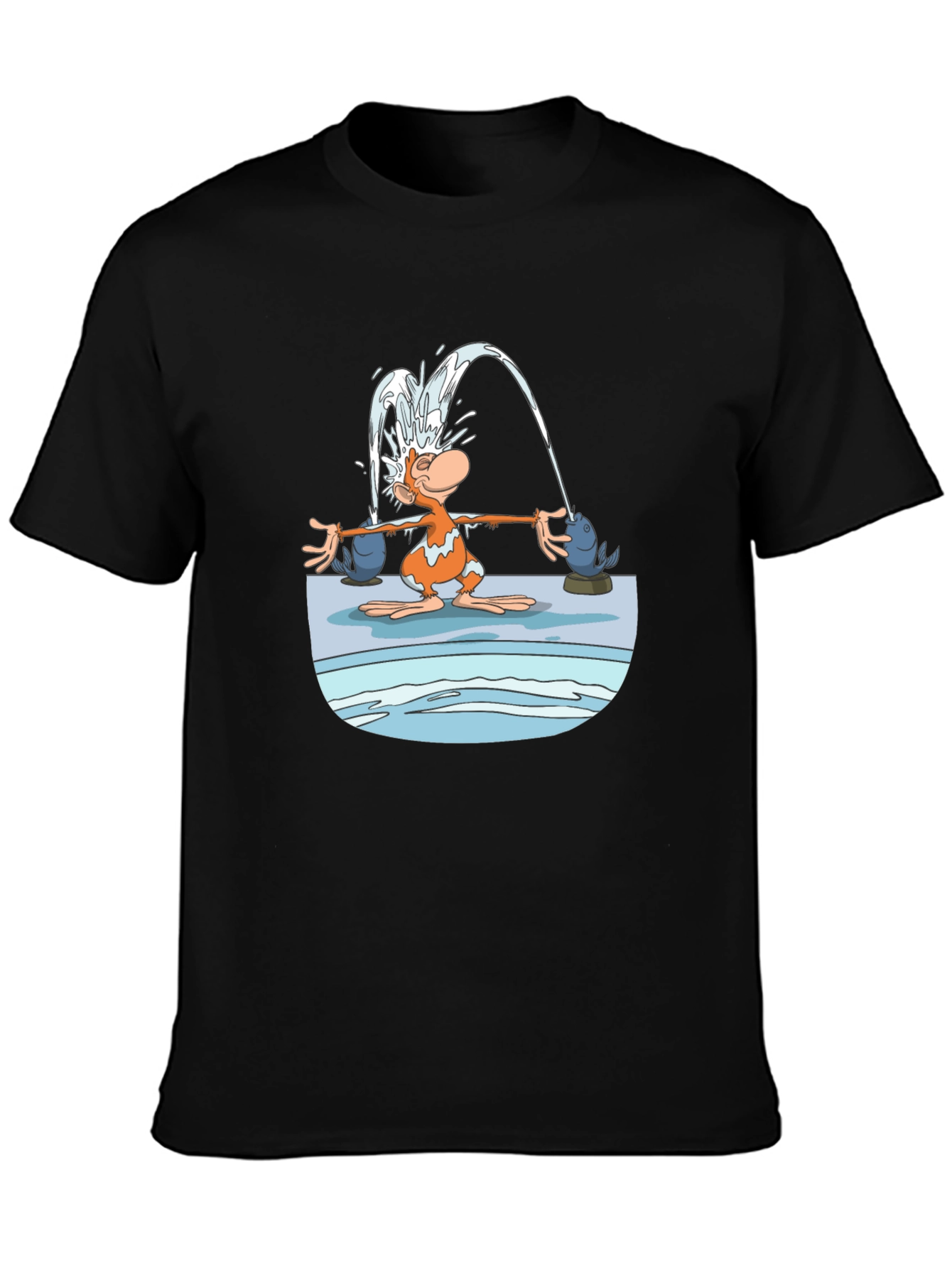 Black Fun Cartoon Monkey Graphic T-Shirt view 3