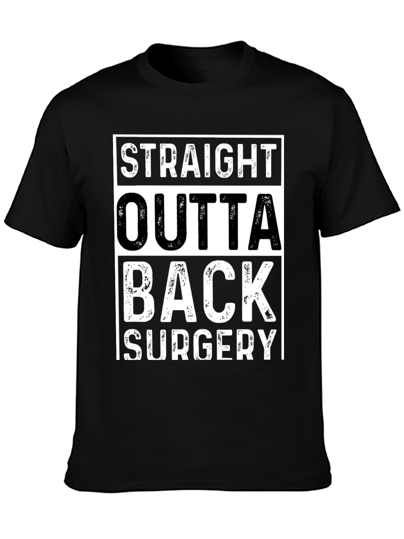 Black Straight Outta Back Surgery T-Shirt view 3