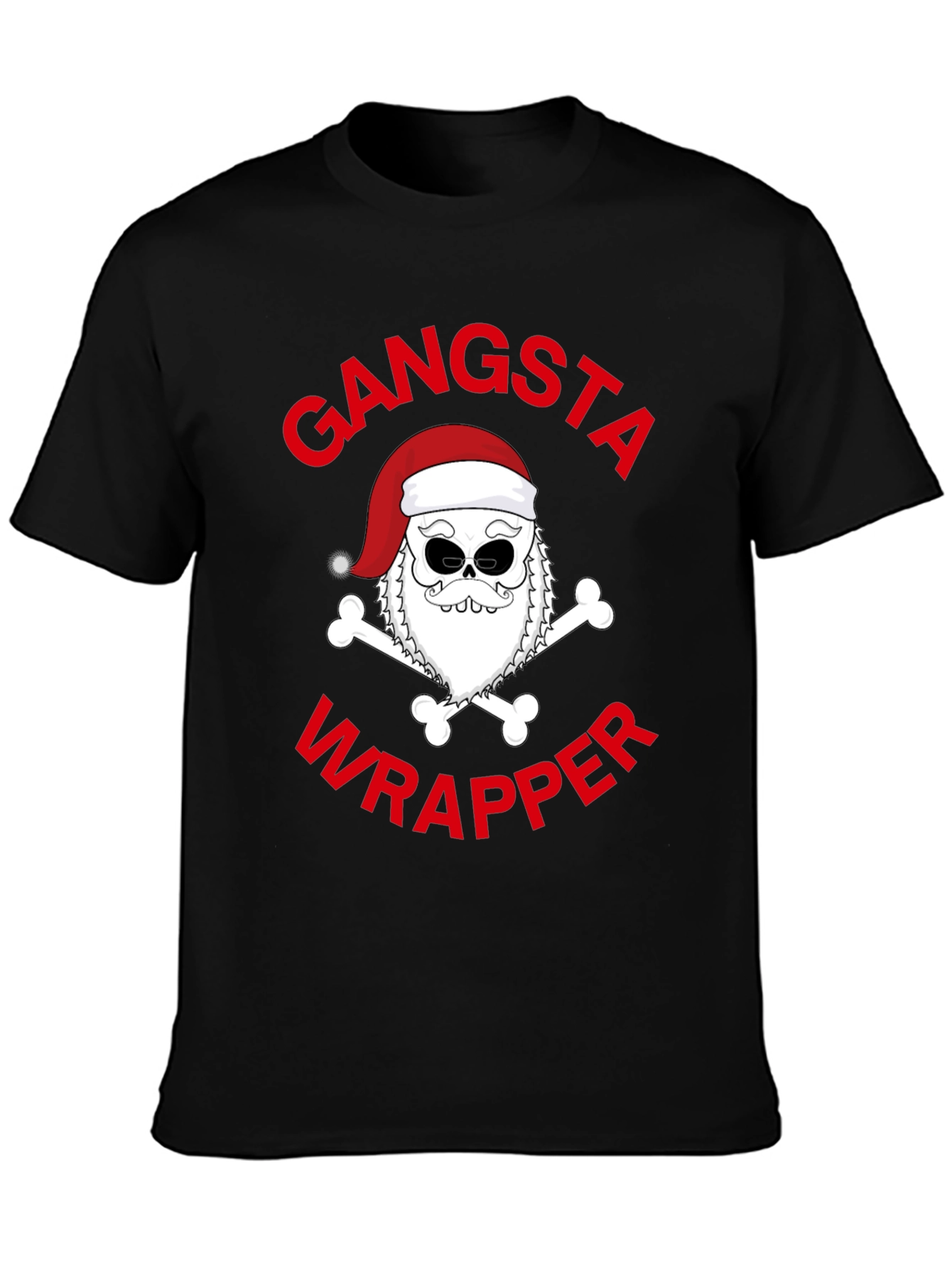 Black Gangsta Wrapper Santa T-Shirt view 3