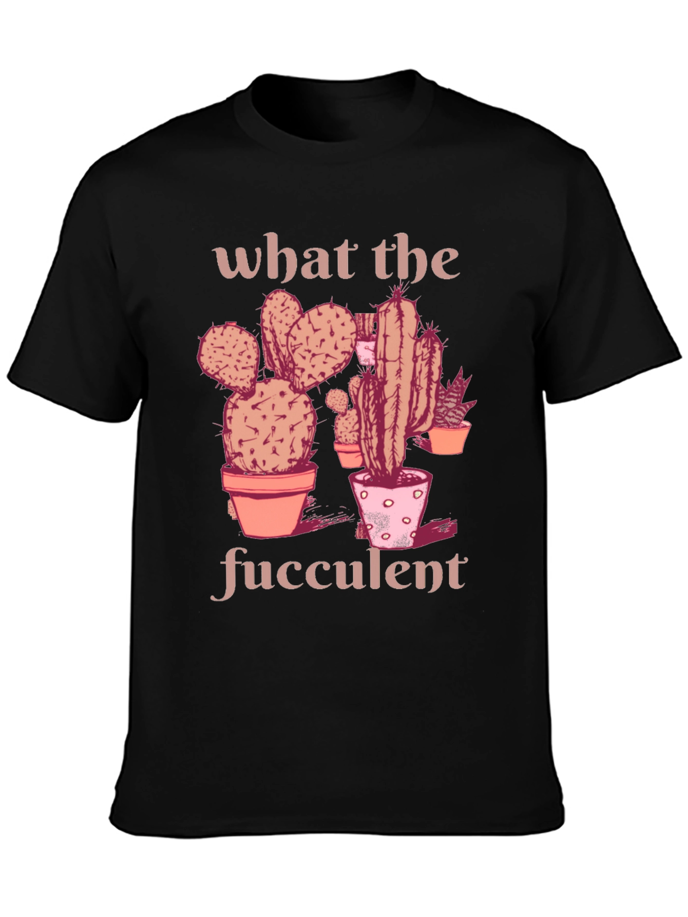 Black What the Fucculent T-Shirt - Black Graphic Tee view 3