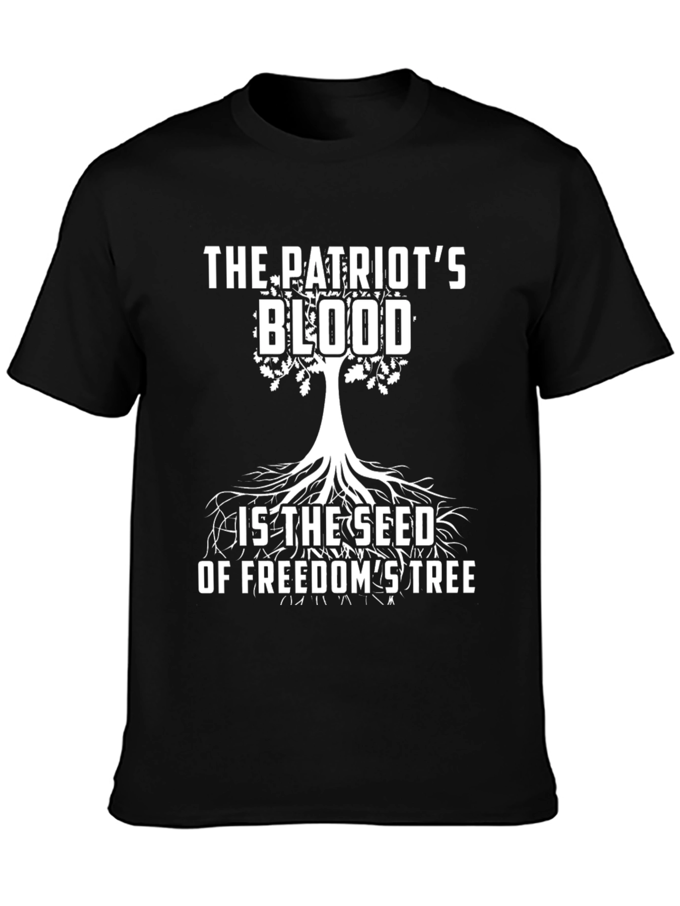 Black Patriot's Blood Freedom Tree Graphic Tee - Black view 3
