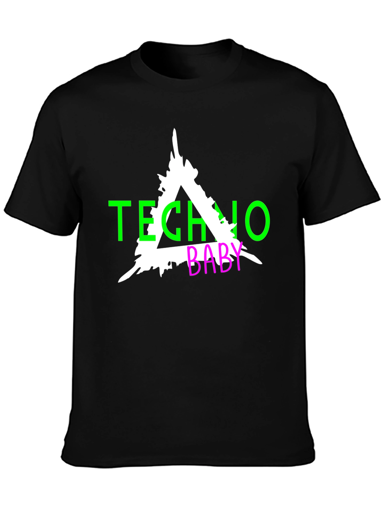 Black Techno Baby Graphic Tee - Black view 3