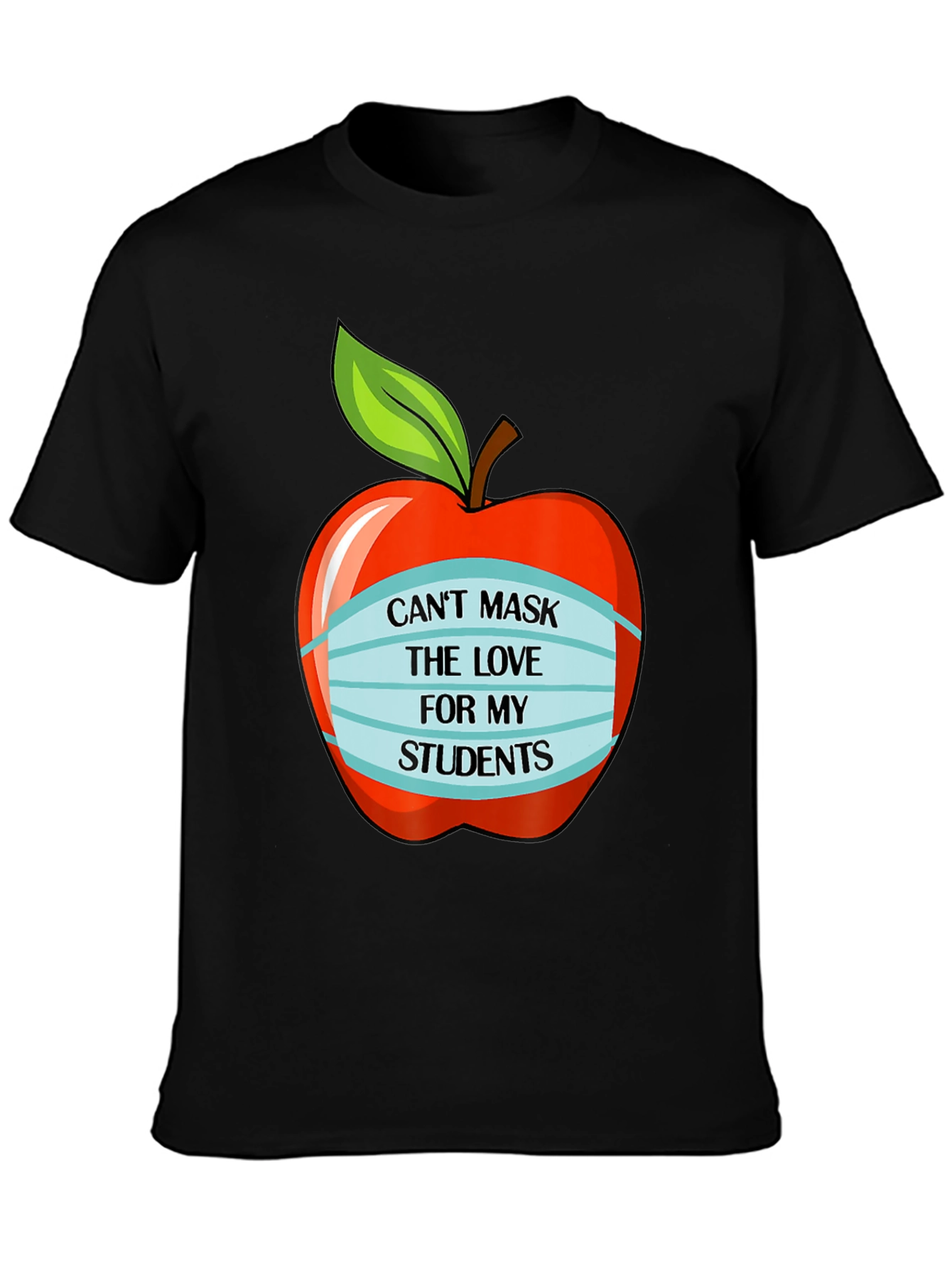 Black Teacher Love Mask T-Shirt view 3