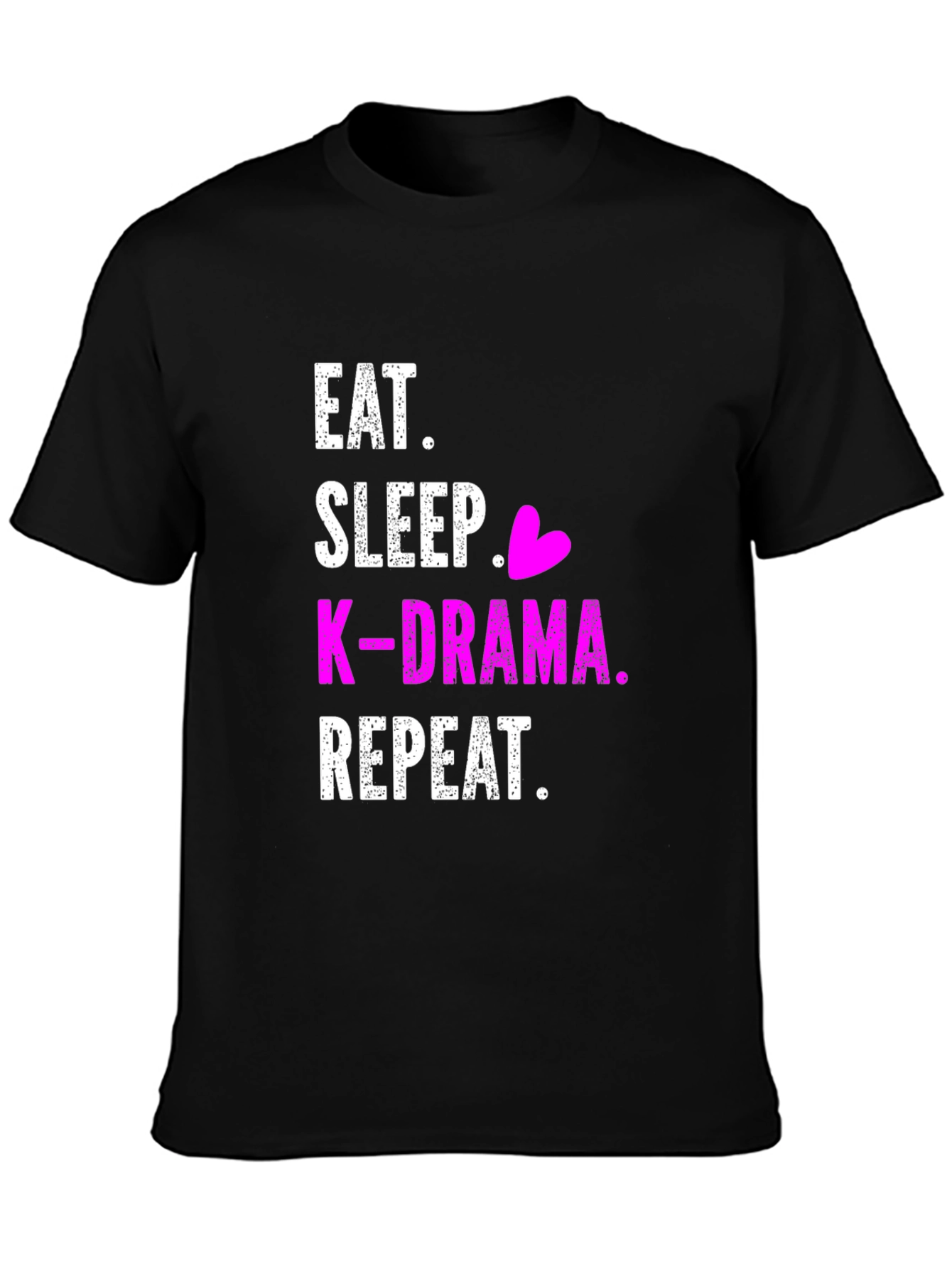 Eat Sleep K-Drama Repeat Black T-Shirt - 3