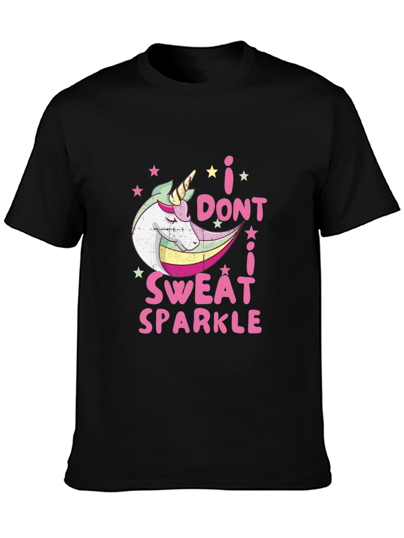 Black I Don't Sweat I Sparkle T-Shirt view 3