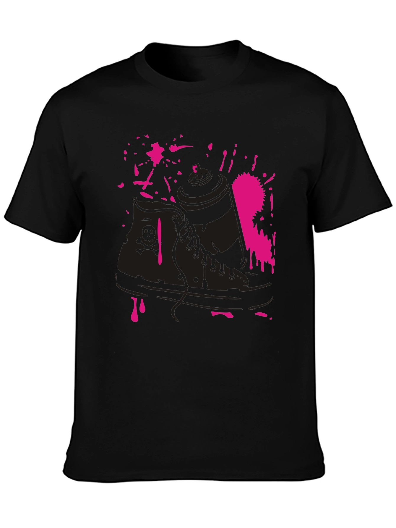 Black Sneaker & Spray Paint Graphic T-Shirt view 3