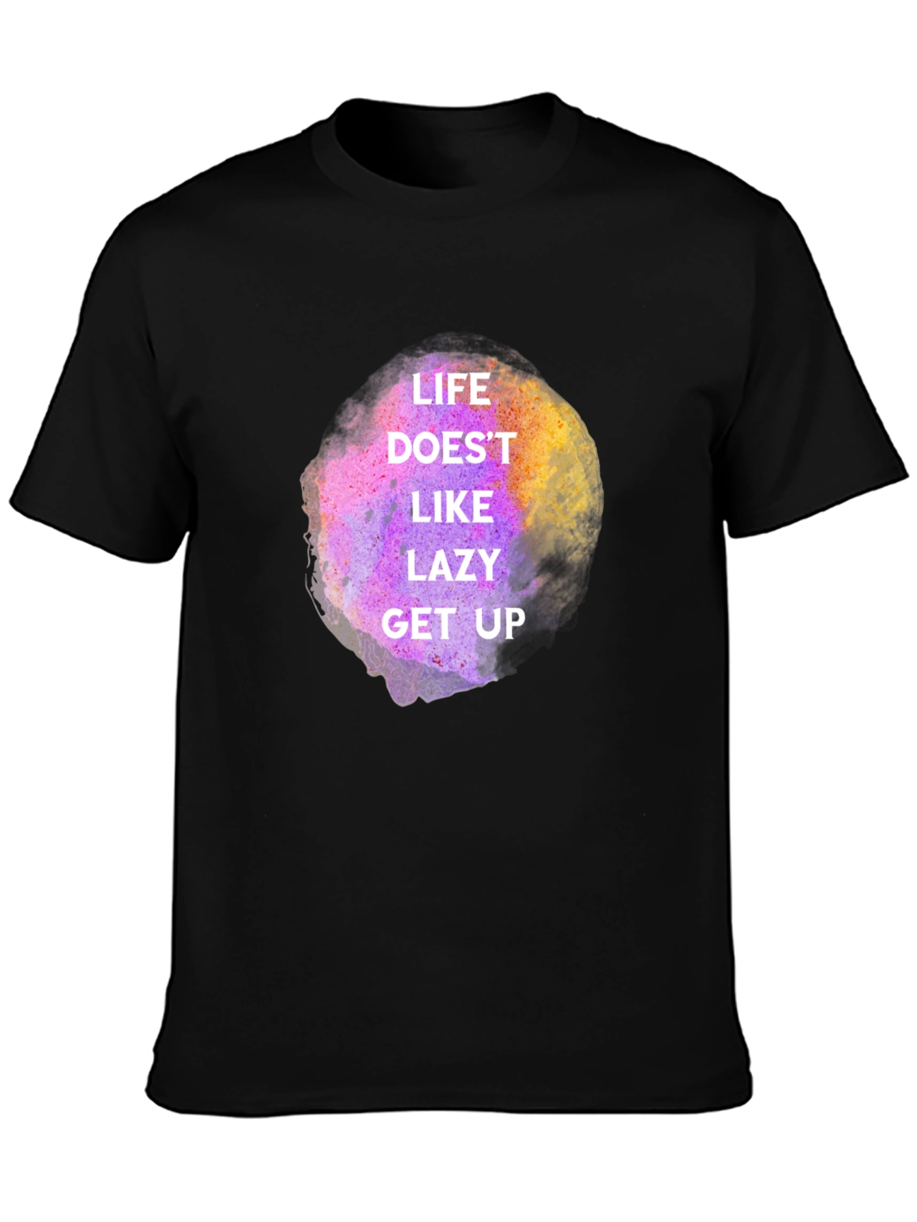 Black Life Doesn't Like Lazy Get Up Graphic Tee - Black view 3