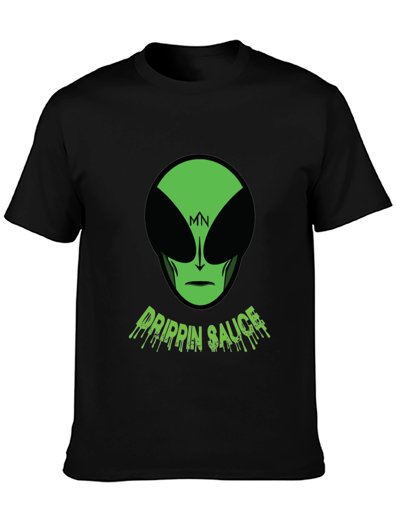 Black Men's Black Drippin' Sauce Alien Graphic Tee view 3