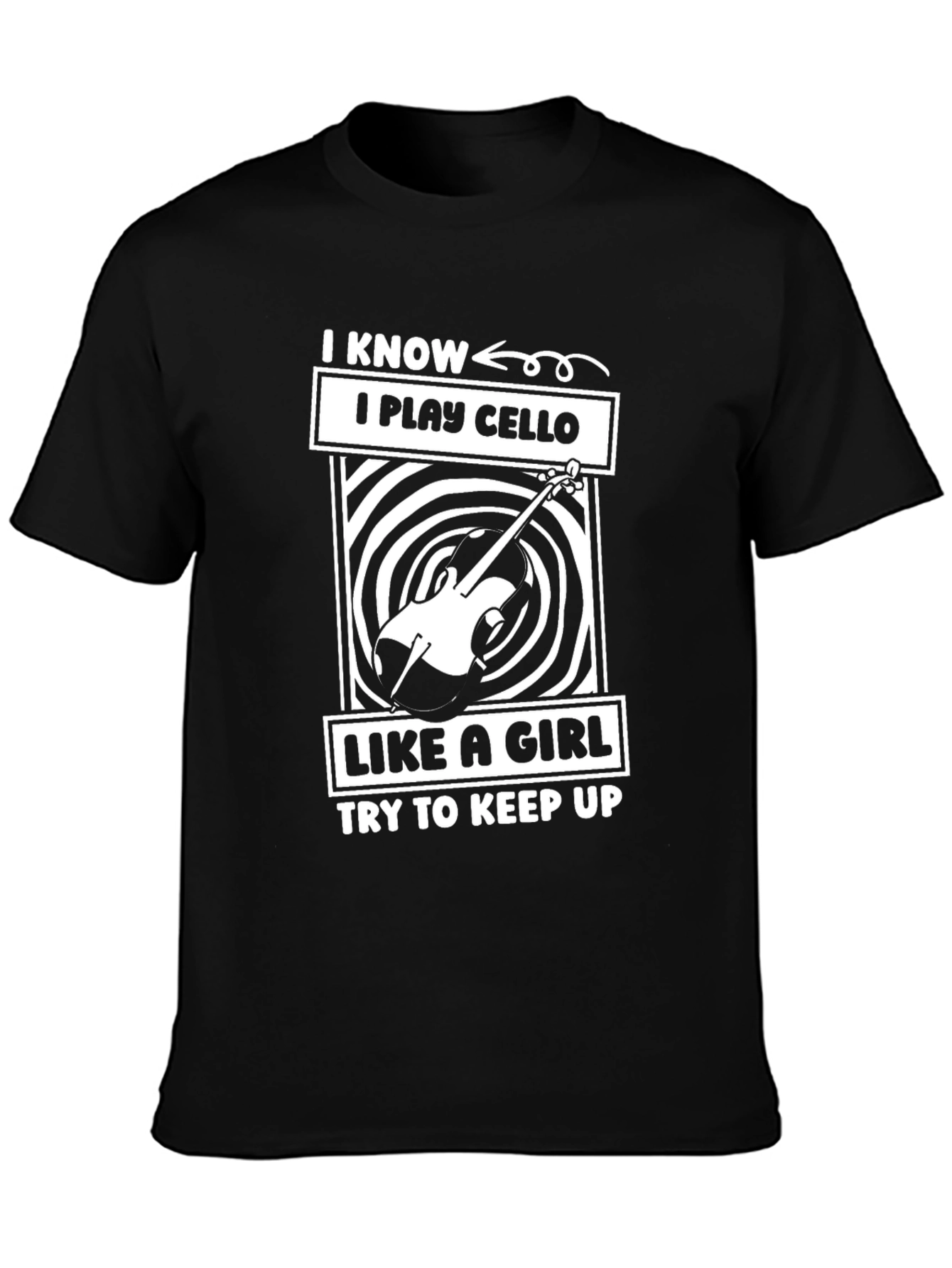 Black I Play Cello Like a Girl T-Shirt view 3
