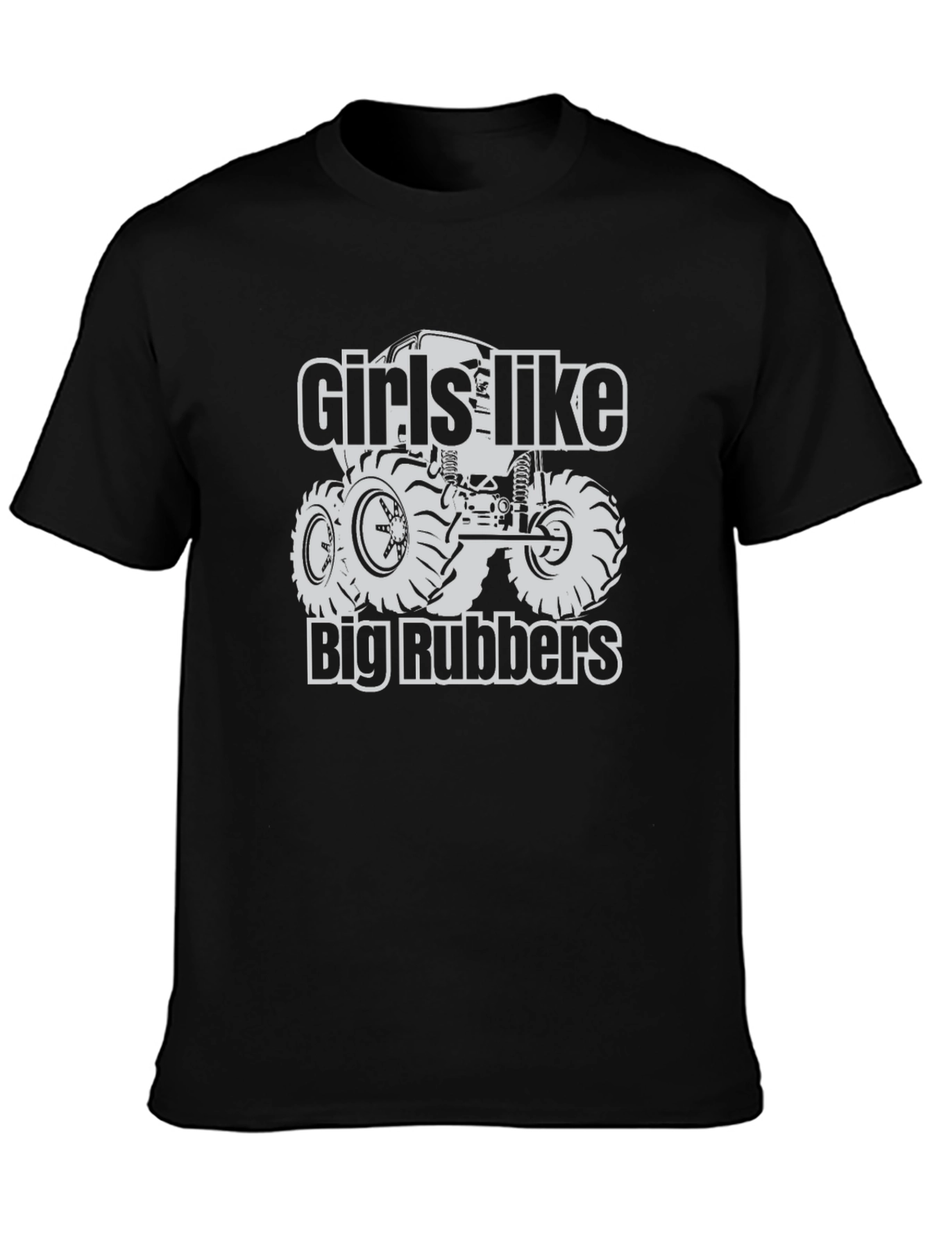 Black Girls Like Big Rubbers Monster Truck Graphic Tee view 3