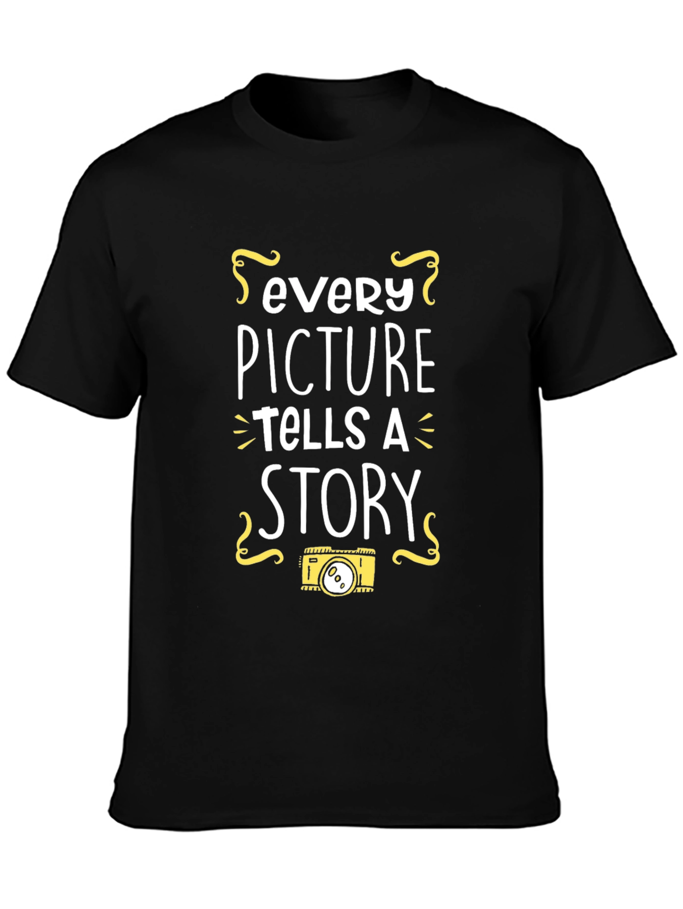 Black Every Picture Tells a Story Graphic Tee view 3