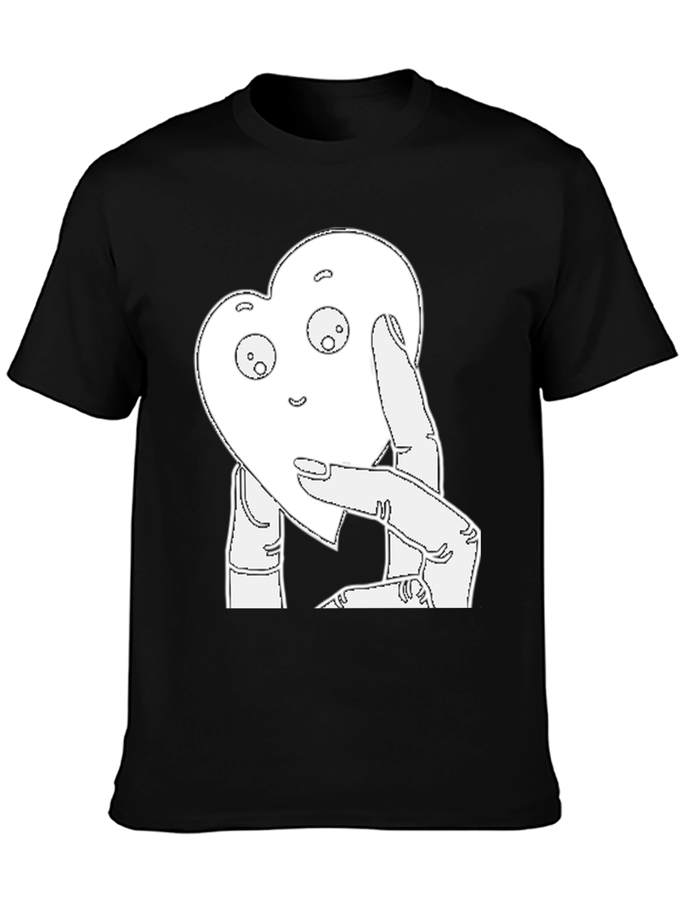 Black Heart-Shaped Friend Graphic Tee - Black view 3