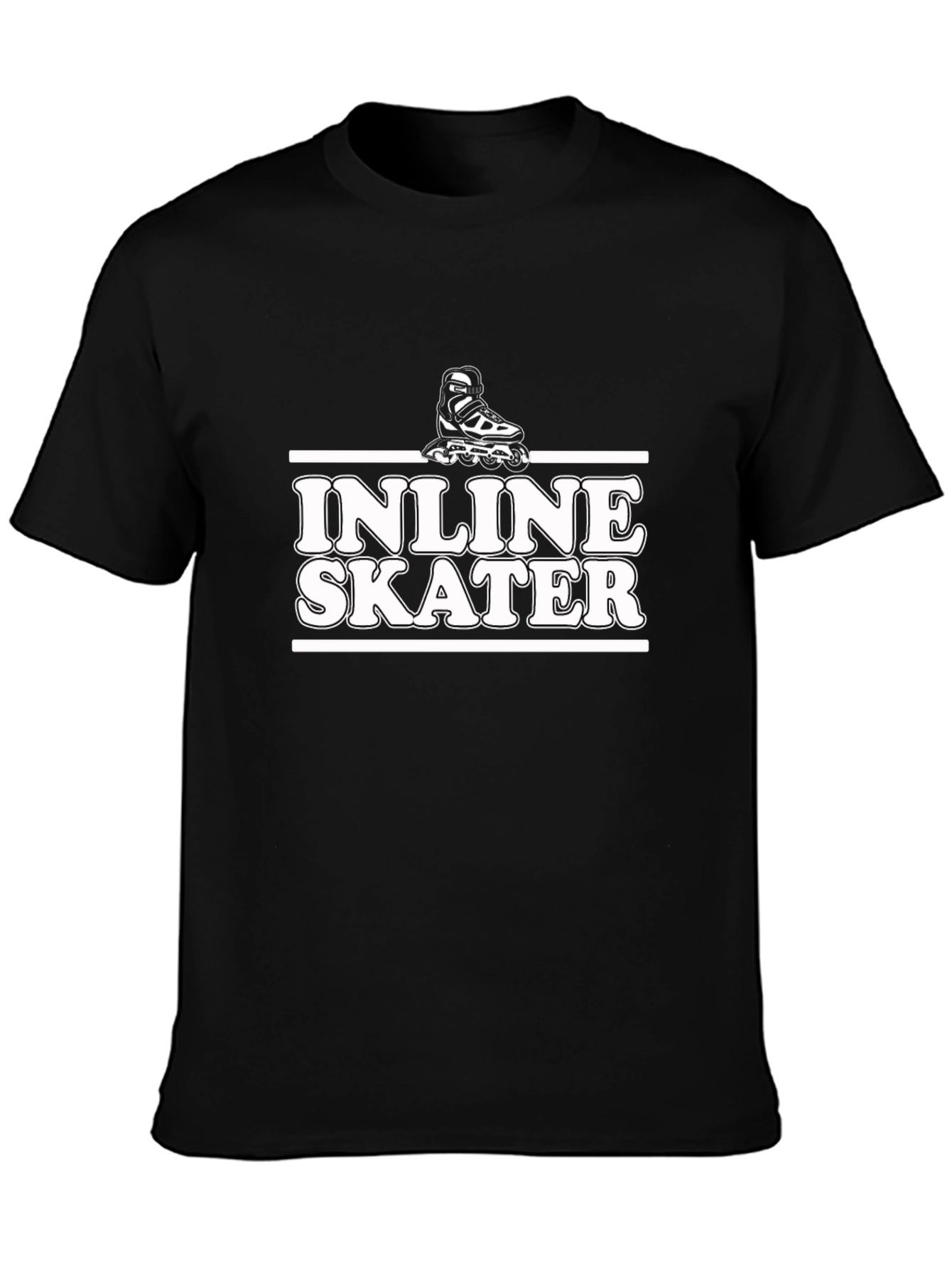 Black Inline Skater Graphic T-Shirt - Black Cotton Tee view 3