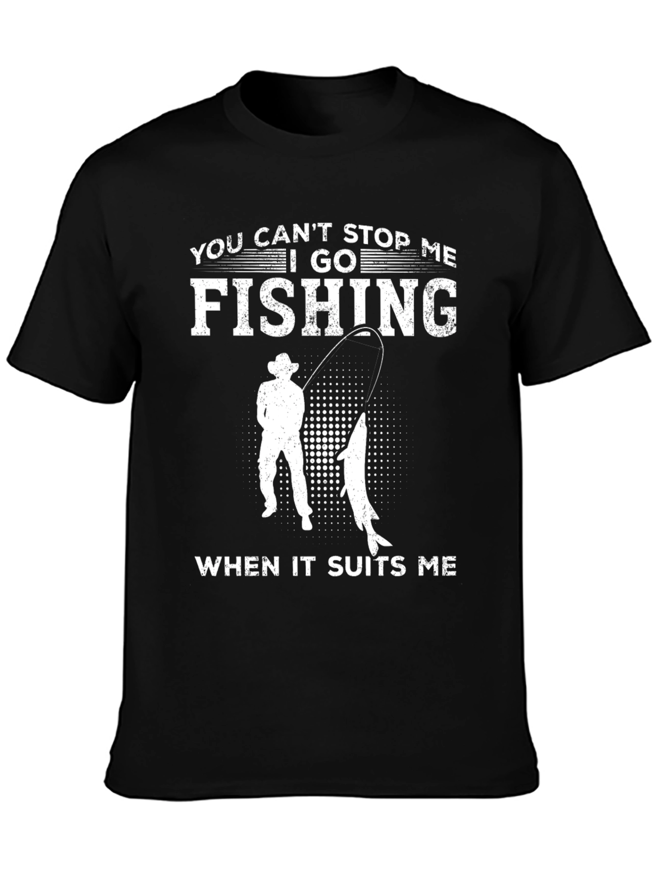 Black Fishing T-Shirt - You Can't Stop Me view 3