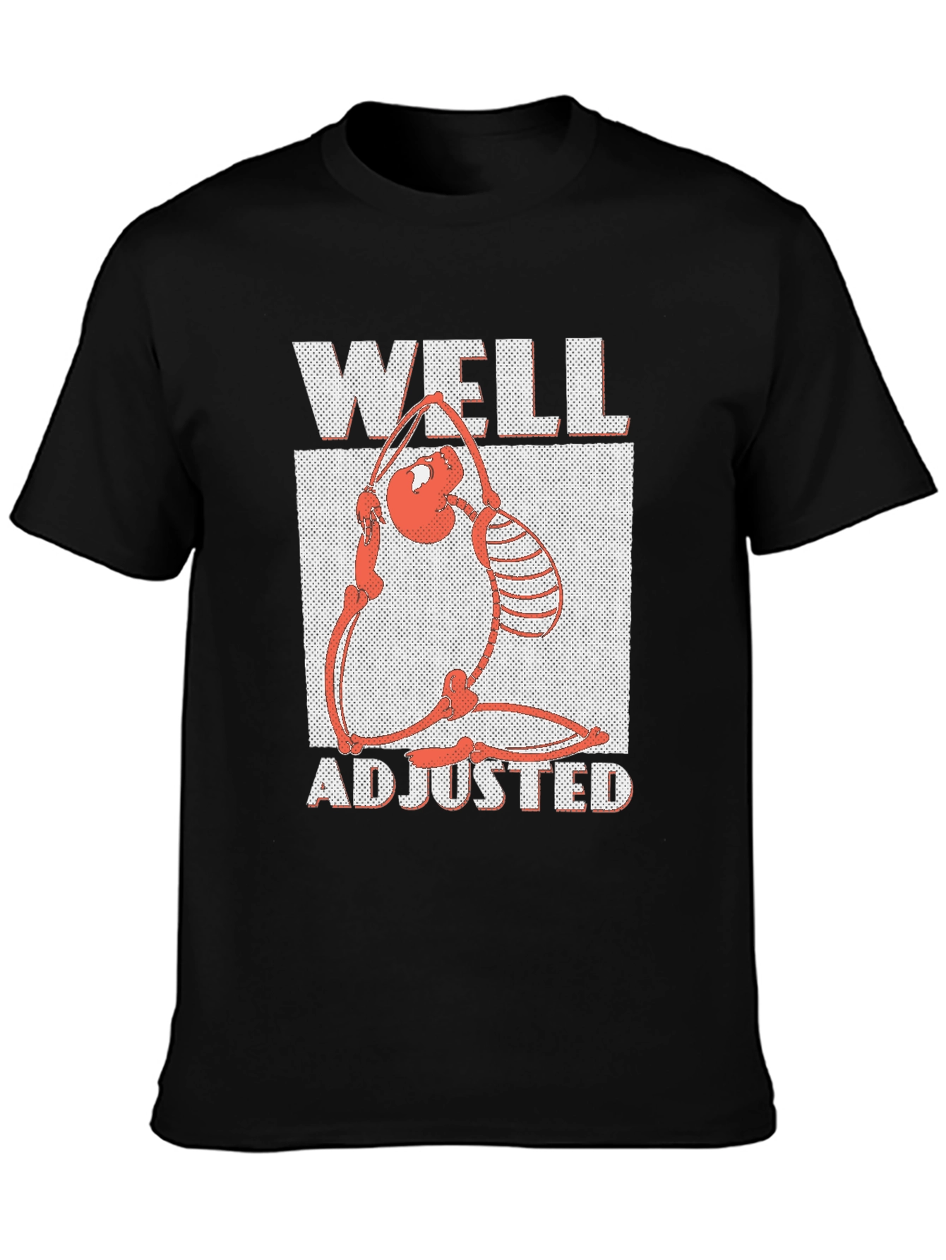 Black Well Adjusted Graphic Tee - Funny Skeleton Yoga Shirt view 3
