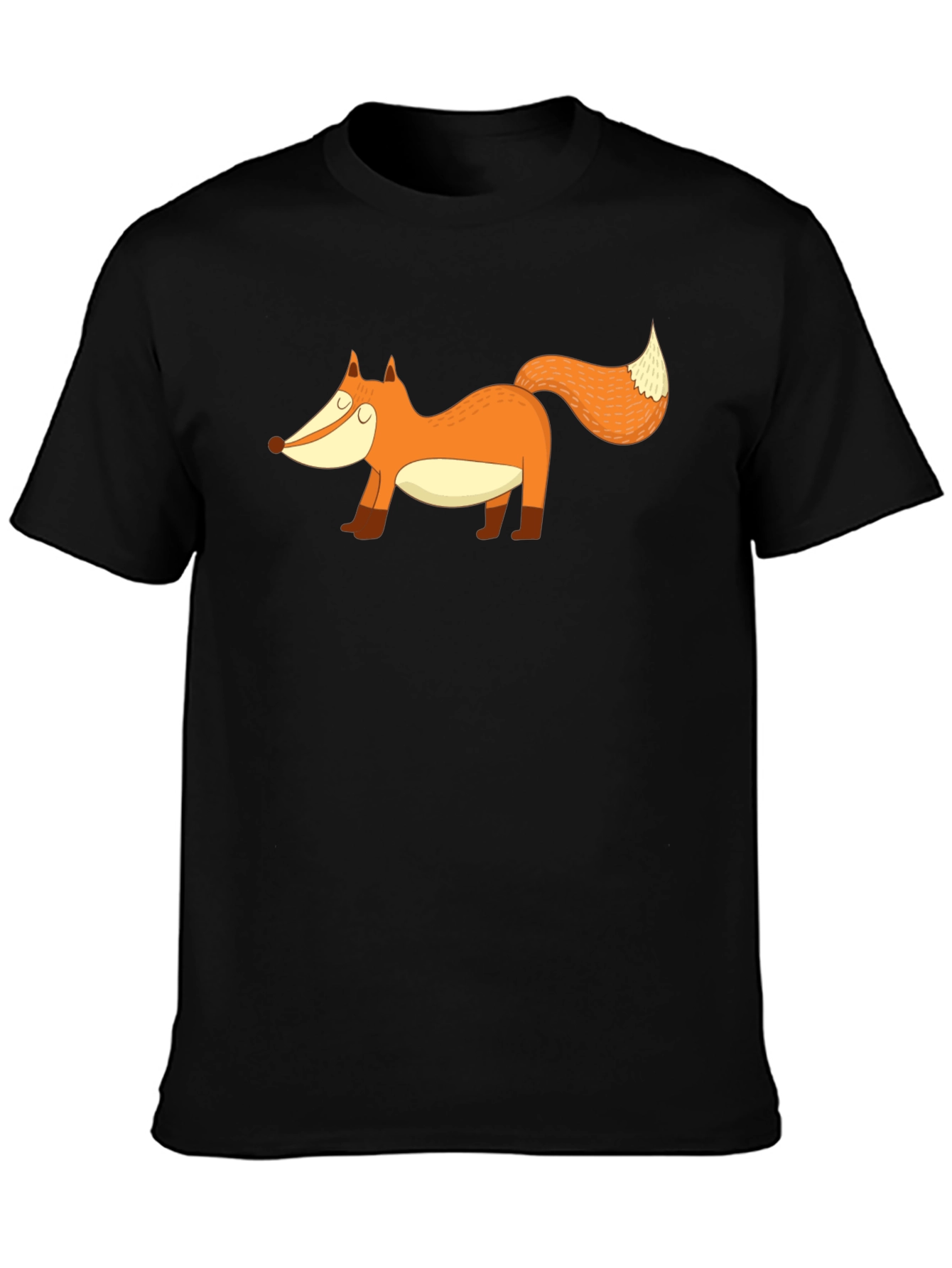 Black Fox Graphic Tee - Black Cotton Blend Casual T-Shirt view 3