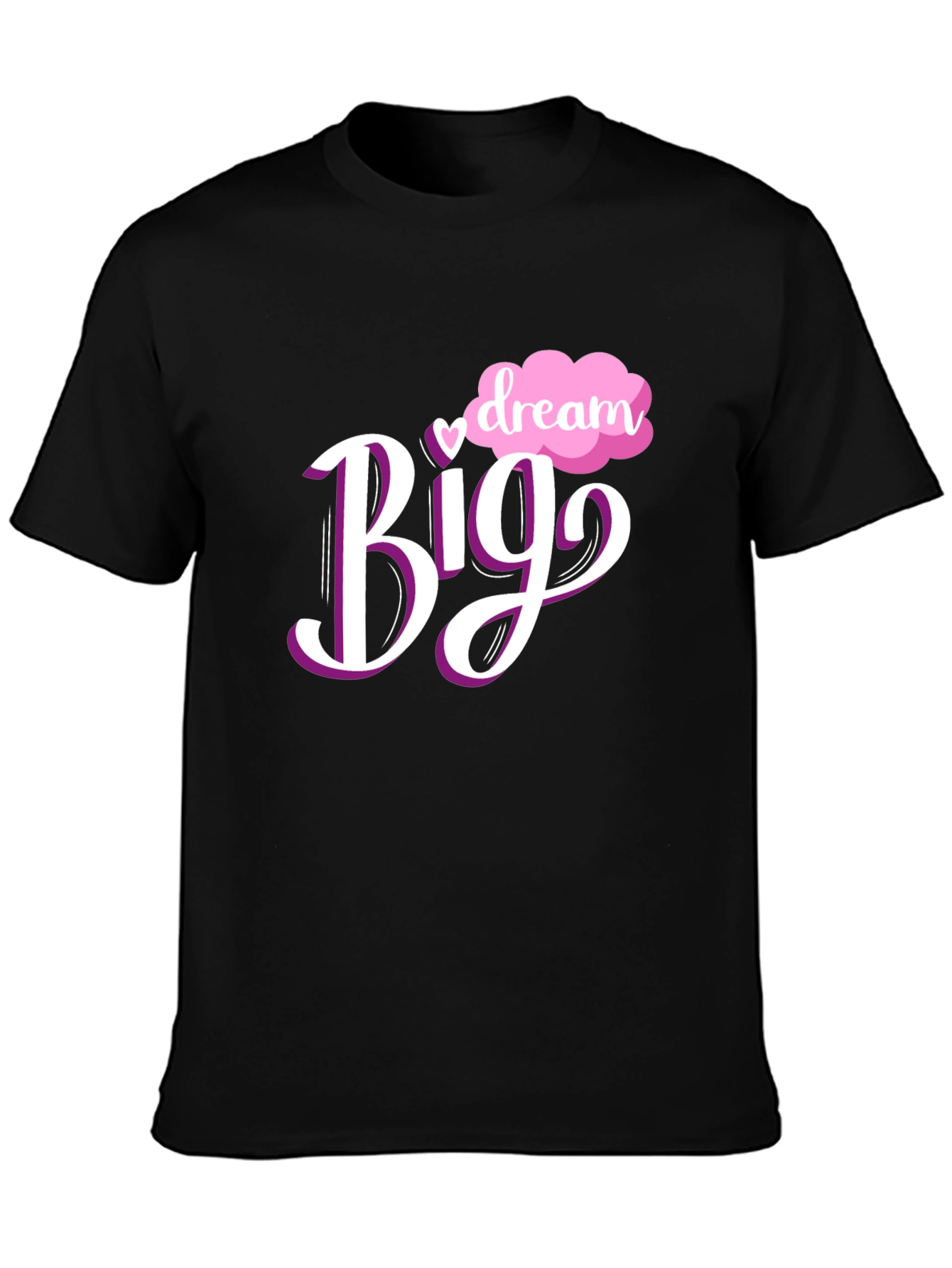 Black Dream Big Graphic Tee - Black Cotton Blend view 3