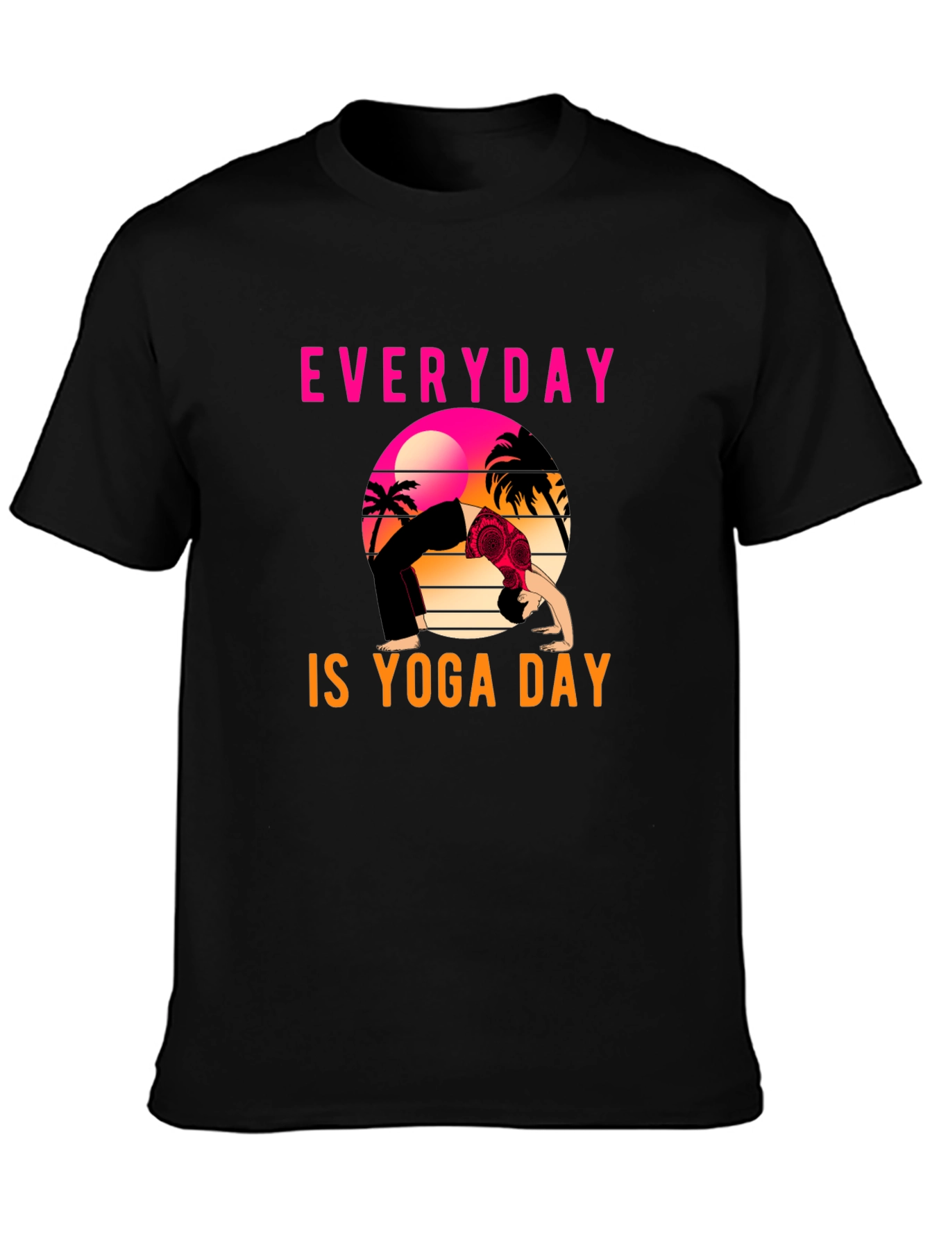 Black Everyday is Yoga Day Graphic Tee view 3