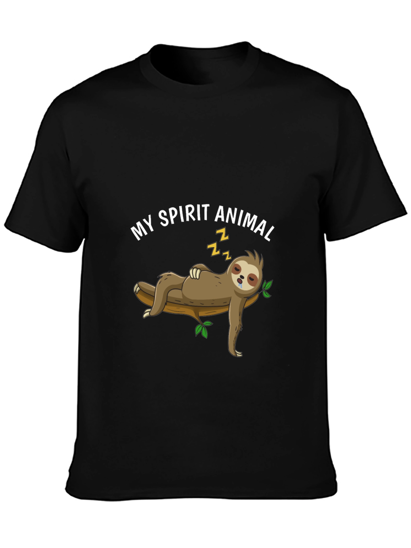 Black My Spirit Animal Sloth Graphic Tee view 3