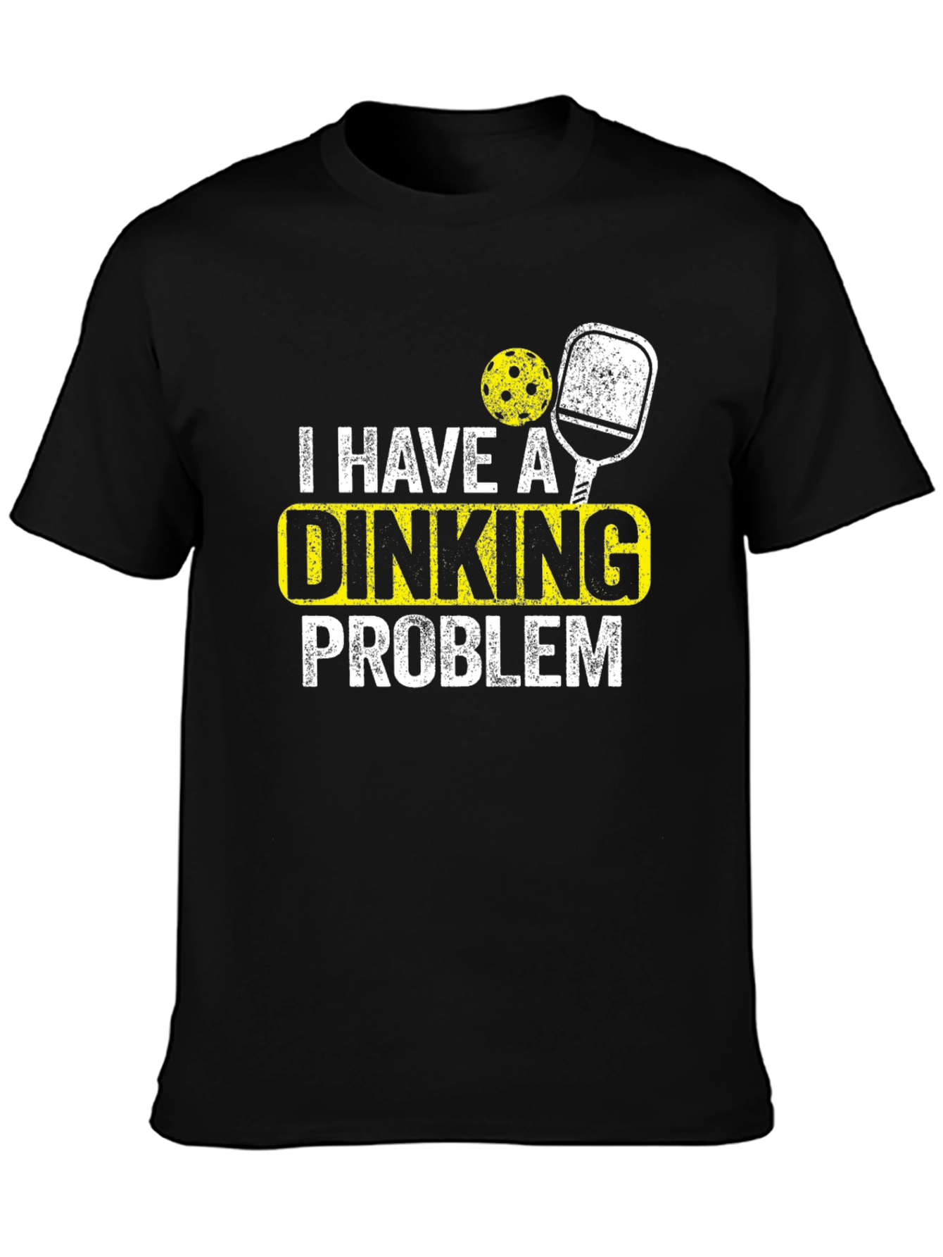 Black Dinking Problem Pickleball T-Shirt view 3