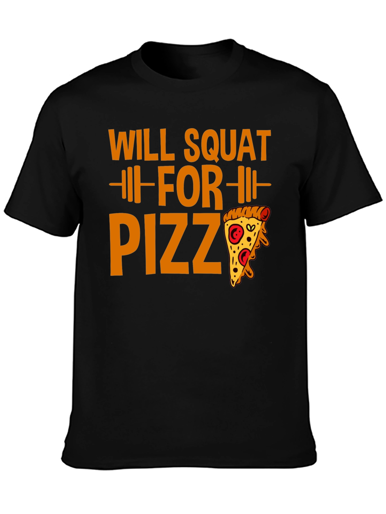 Black Will Squat for Pizza Funny Workout Tee view 3