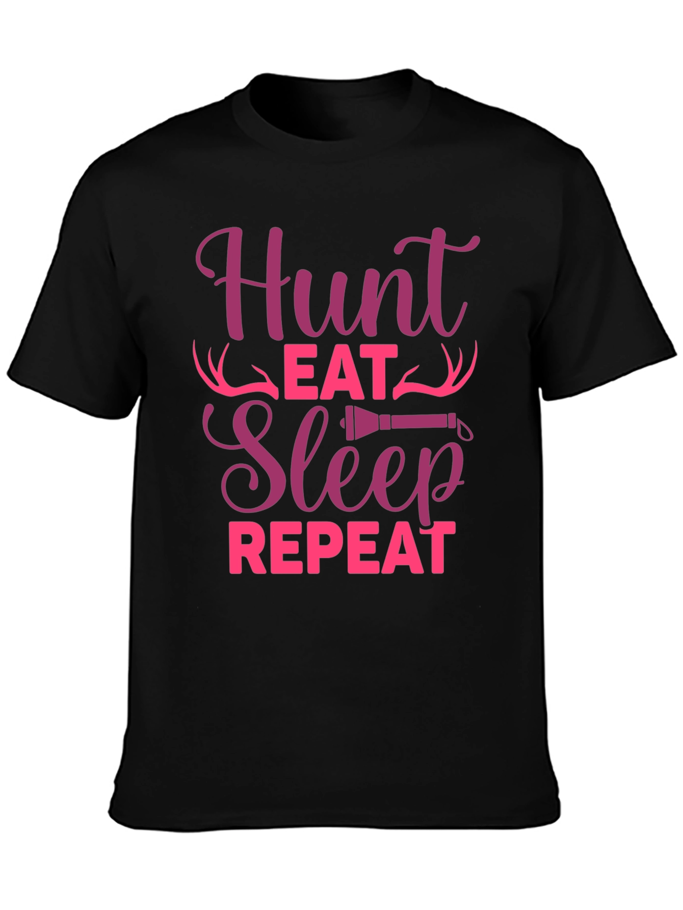 Black Hunt Eat Sleep Repeat Graphic Tee view 3