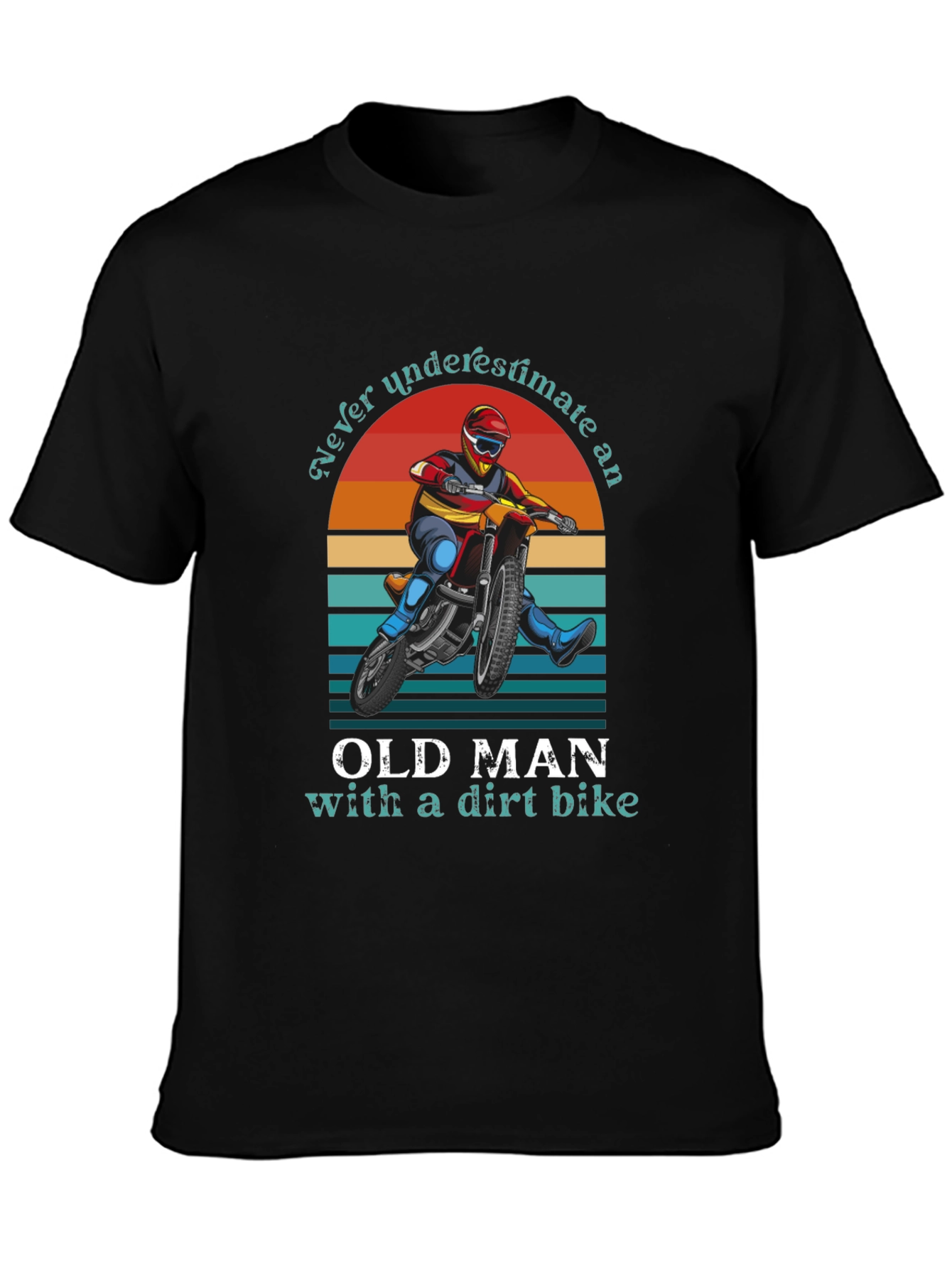 Black Old Man Dirt Bike Graphic Tee view 3