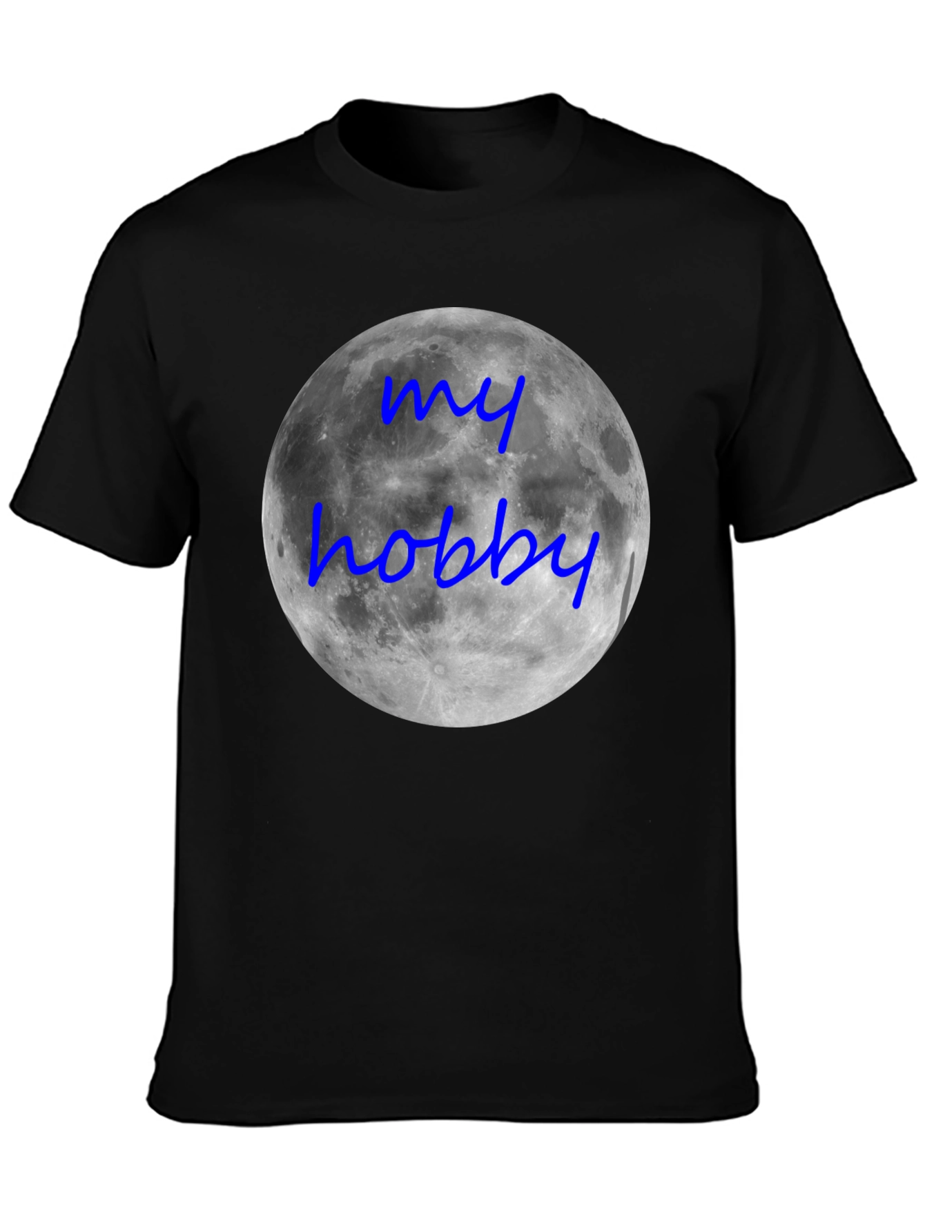 Black My Hobby Moon T-Shirt - Black Crew Neck Tee view 3