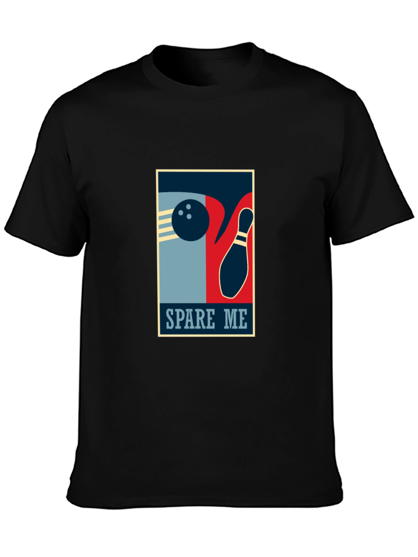 Black Spare Me Bowling Graphic T-Shirt - Black Cotton Tee view 3