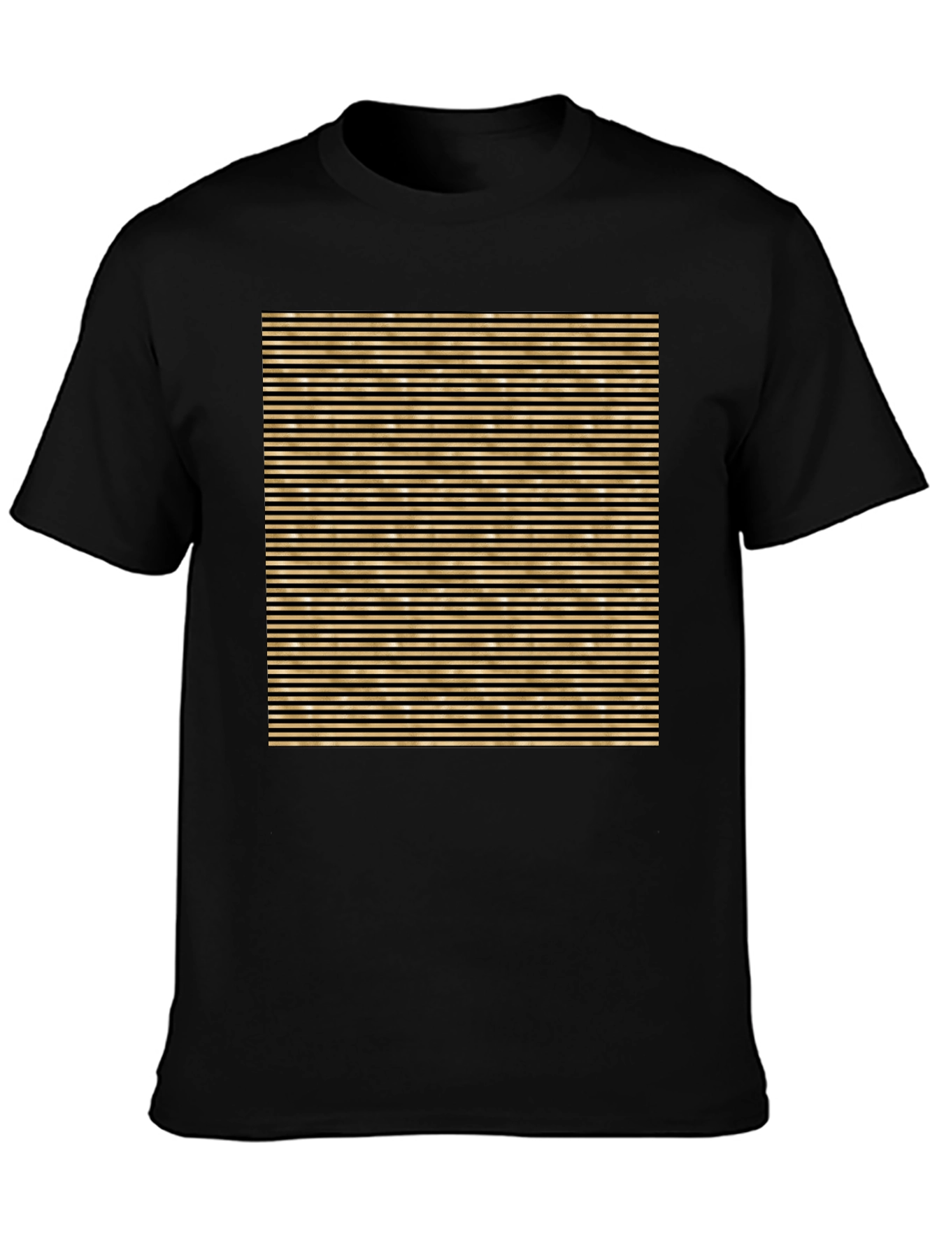 Black Striped Graphic Tee - Black view 3