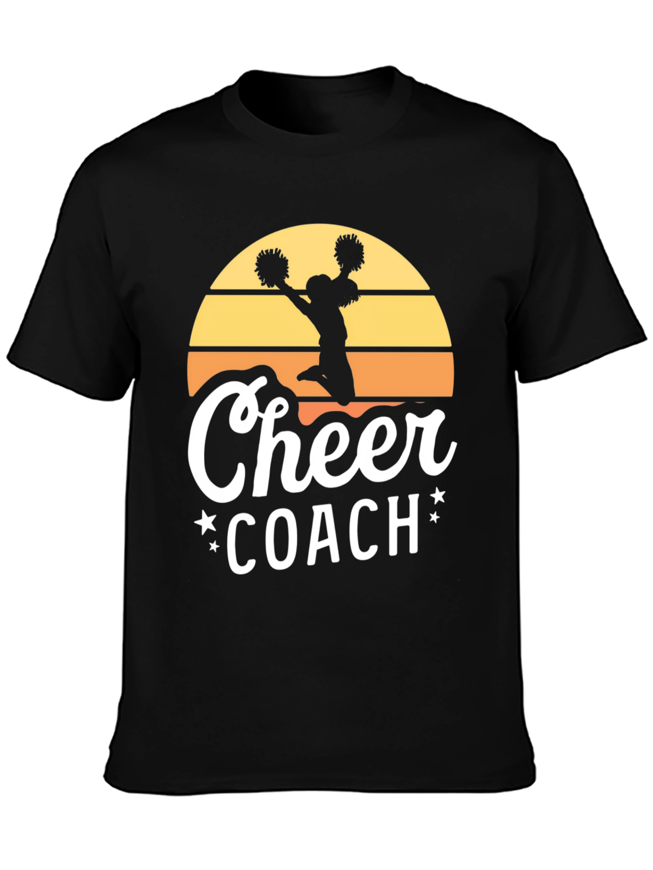 Cheer Coach Graphic Tee - Retro Sunset Design - 3