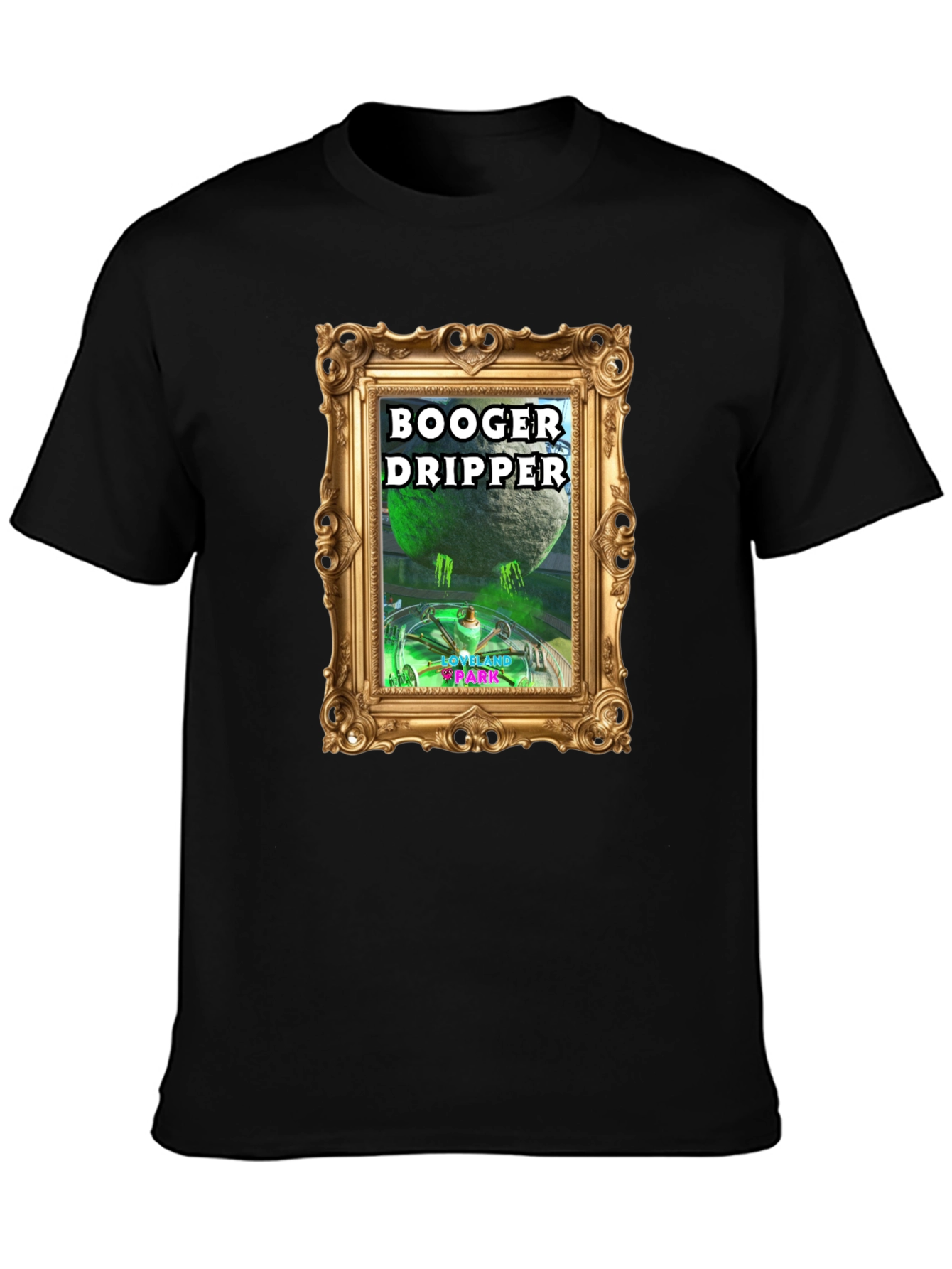 Black Booger Dripper Graphic T-Shirt - Unique Design view 3