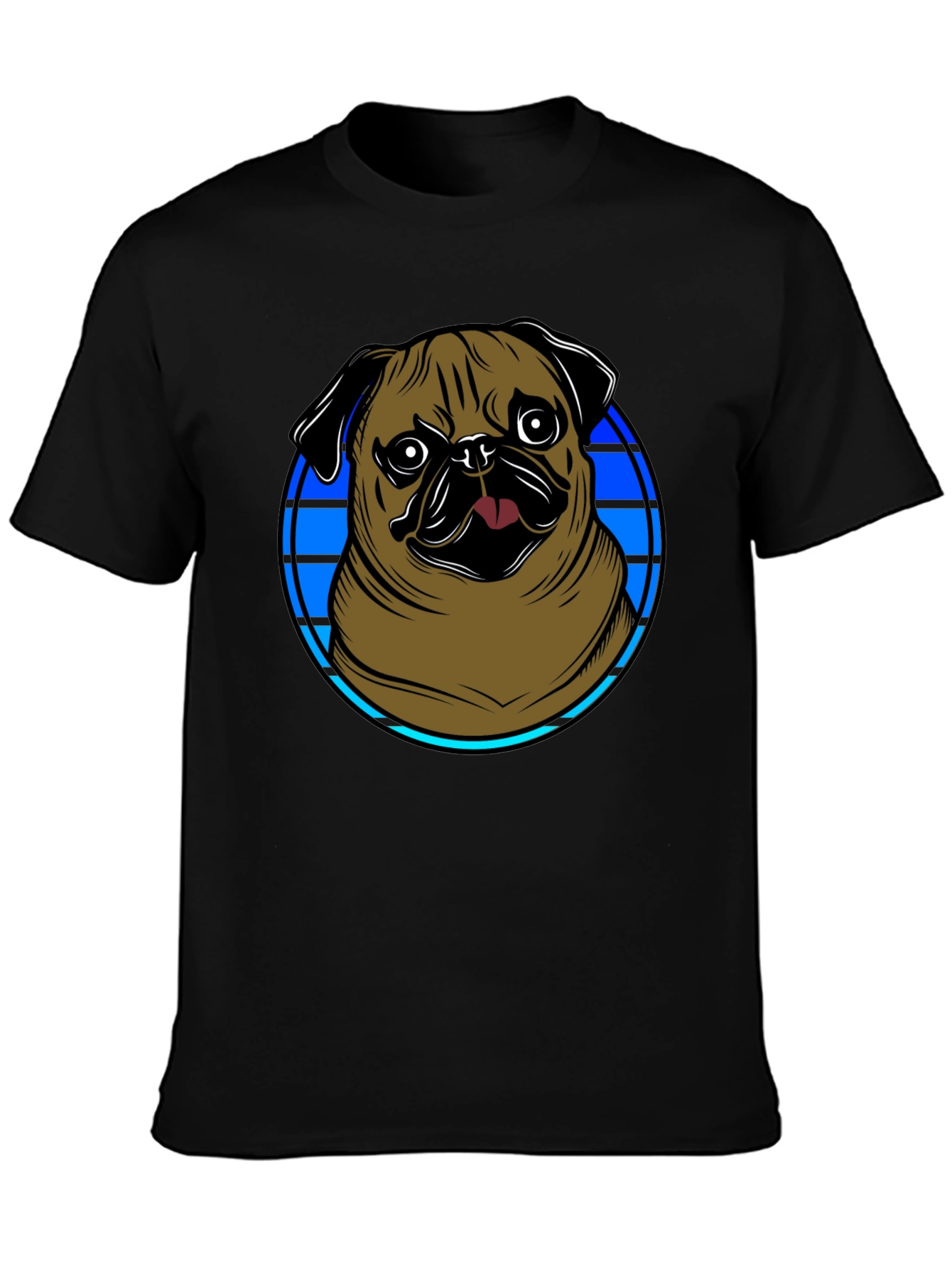 Black Pug Graphic Tee - Men's Black T-Shirt view 3