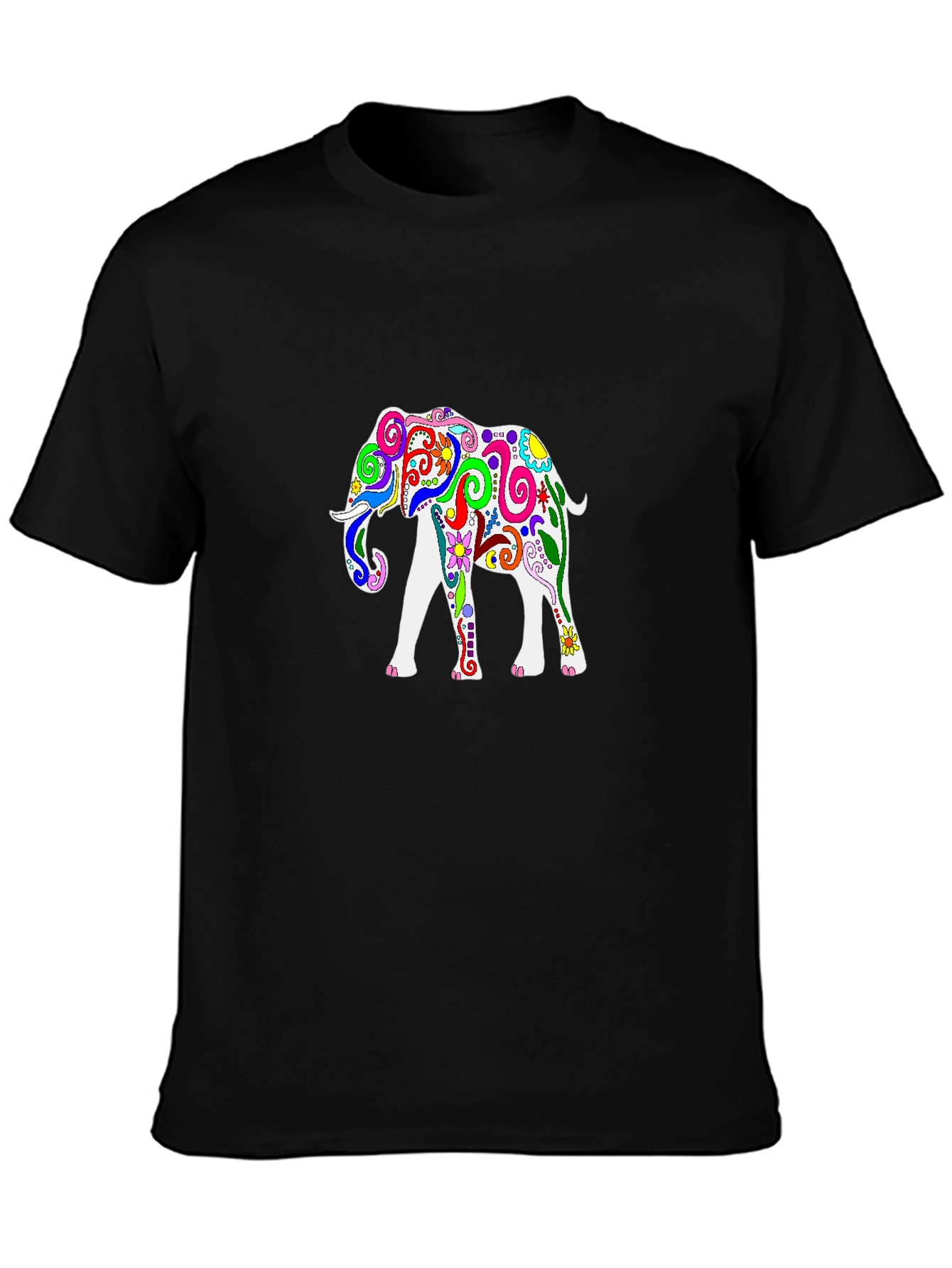 Black Elephant Graphic T-Shirt - Black view 3