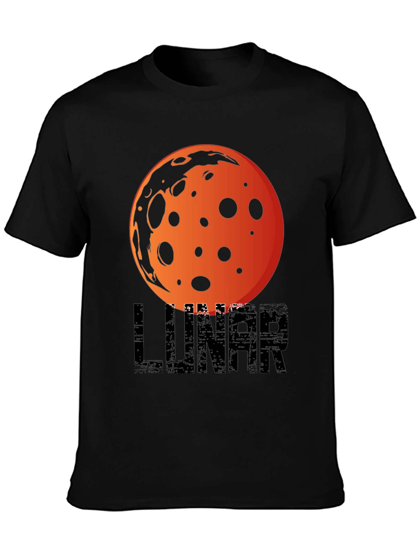 Black Lunar Graphic T-Shirt -  Space Inspired Design view 3