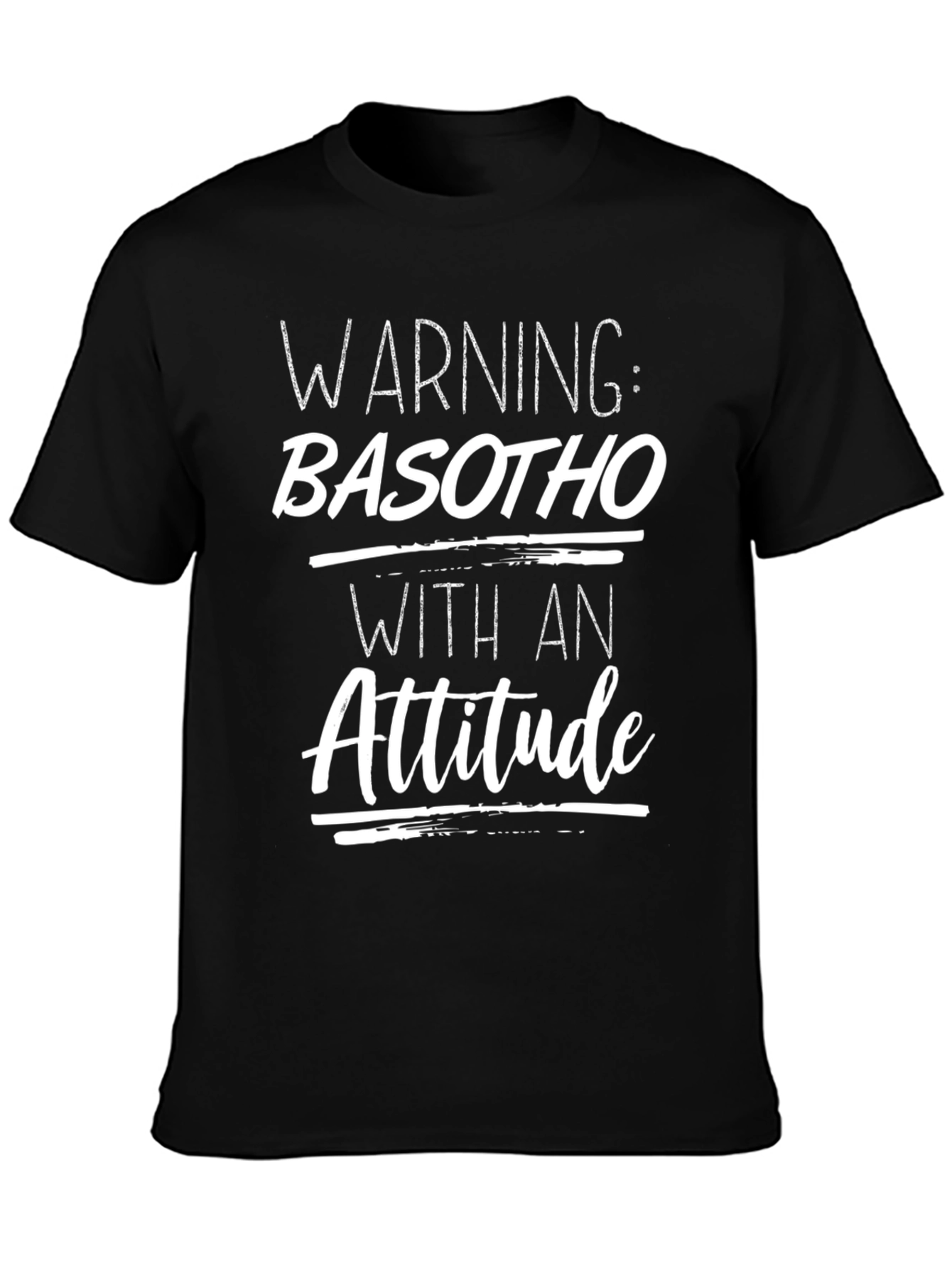 Black Warning Basotho With An Attitude T-Shirt view 3