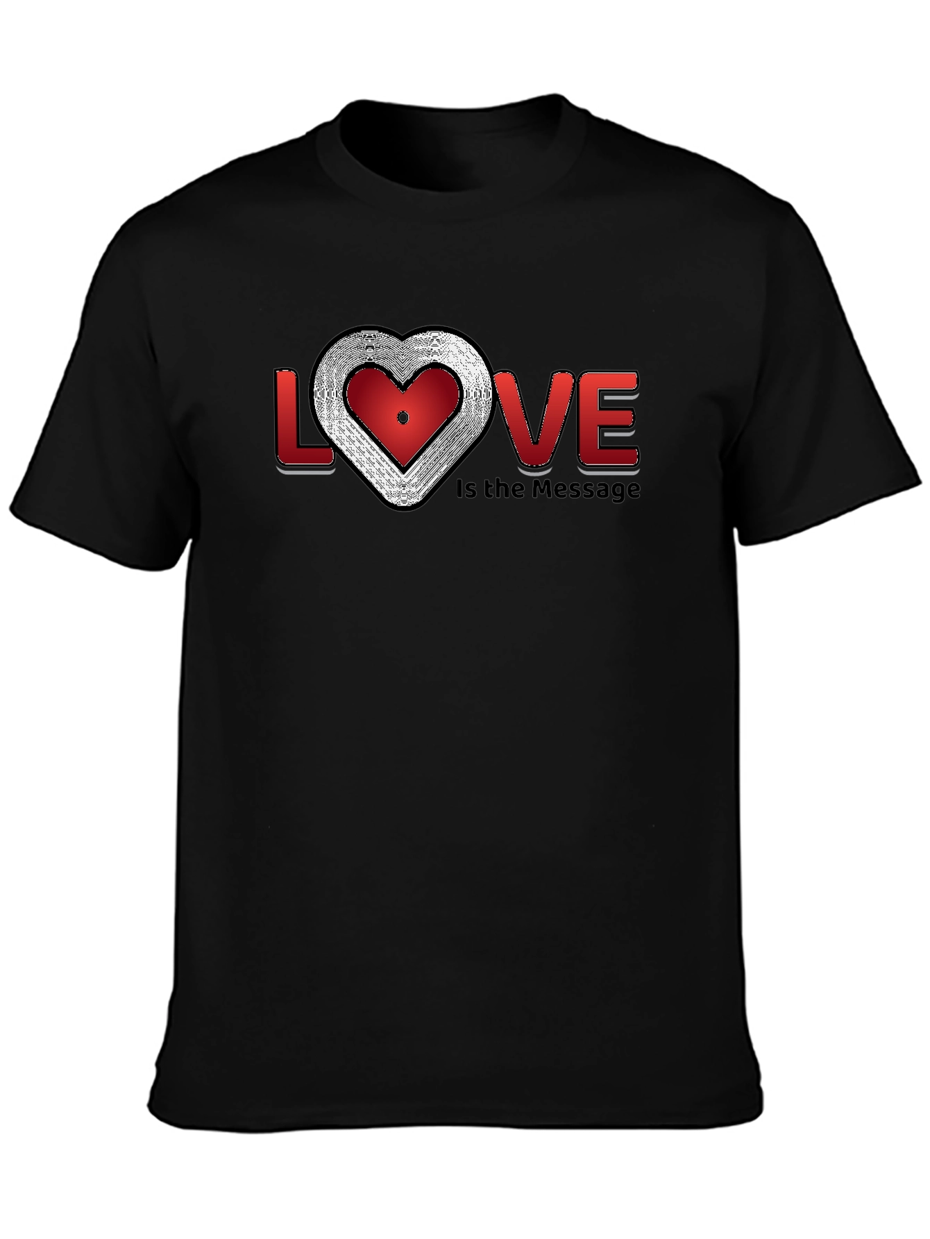 Black Love is the Message Graphic T-Shirt - Stylish Crew Neck view 3