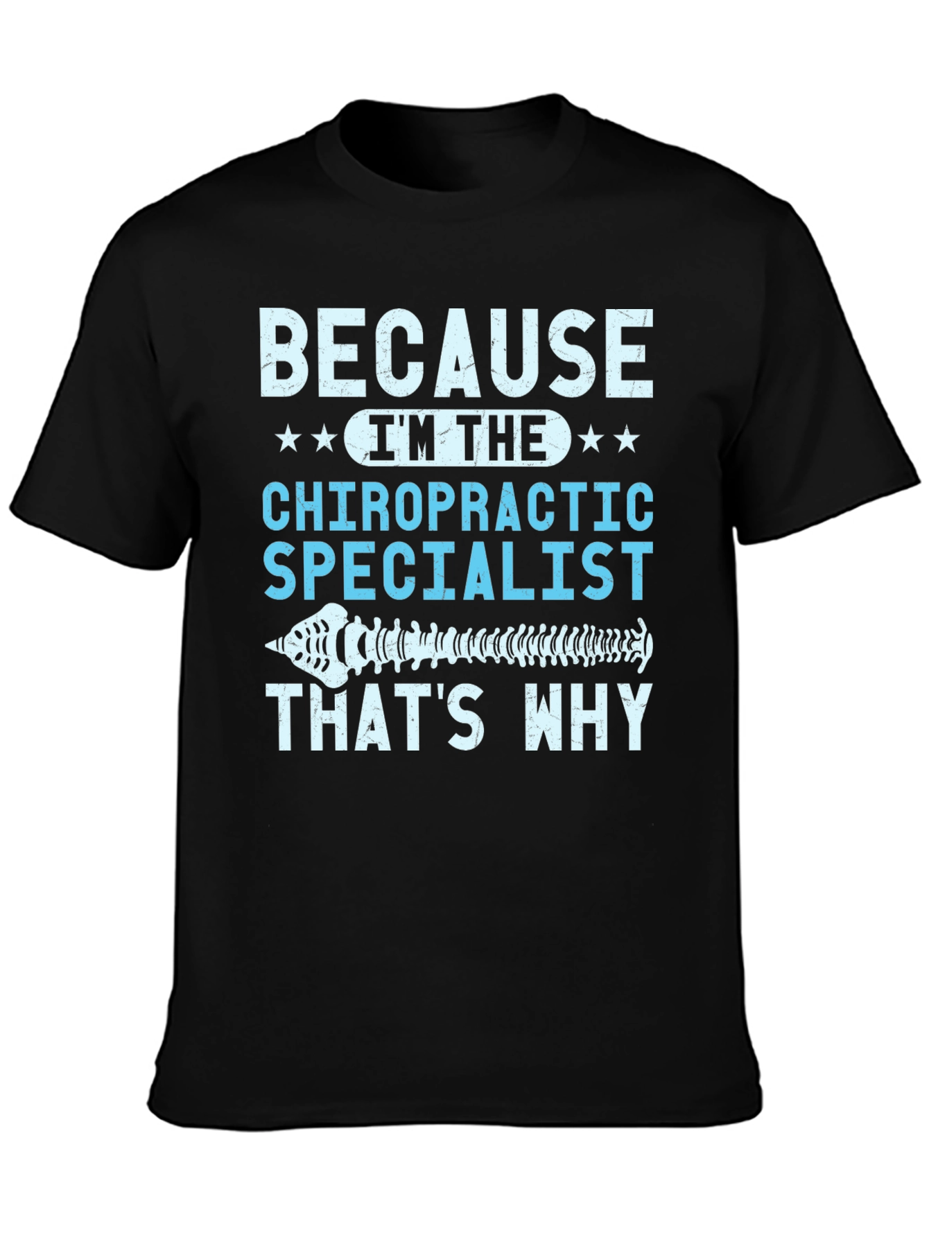 Black Chiropractic Specialist T-Shirt view 3