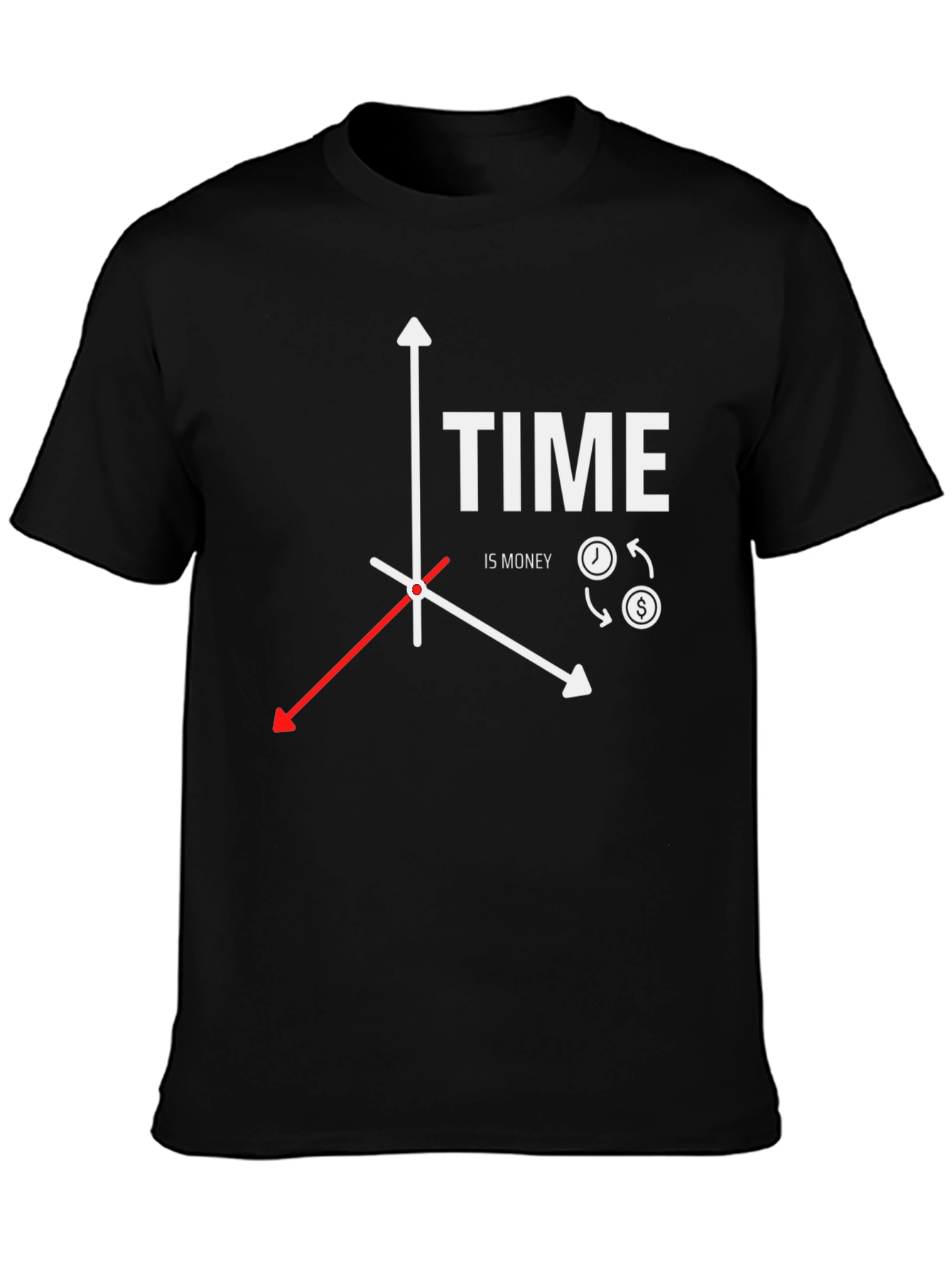 Black Time is Money Graphic Tee - Modern Menswear view 3