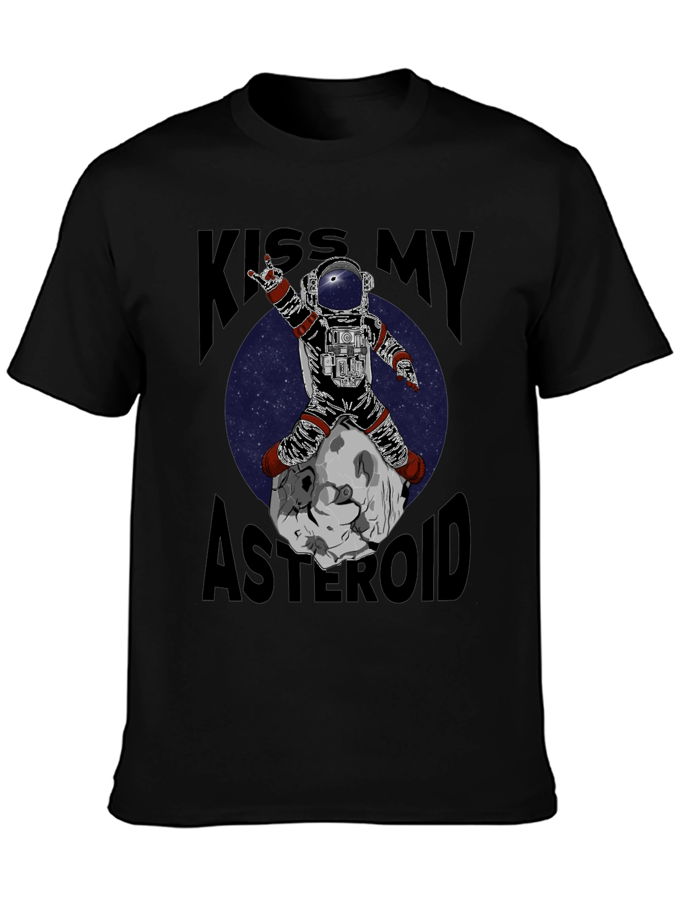 Black Kiss My Asteroid Graphic T-Shirt view 3