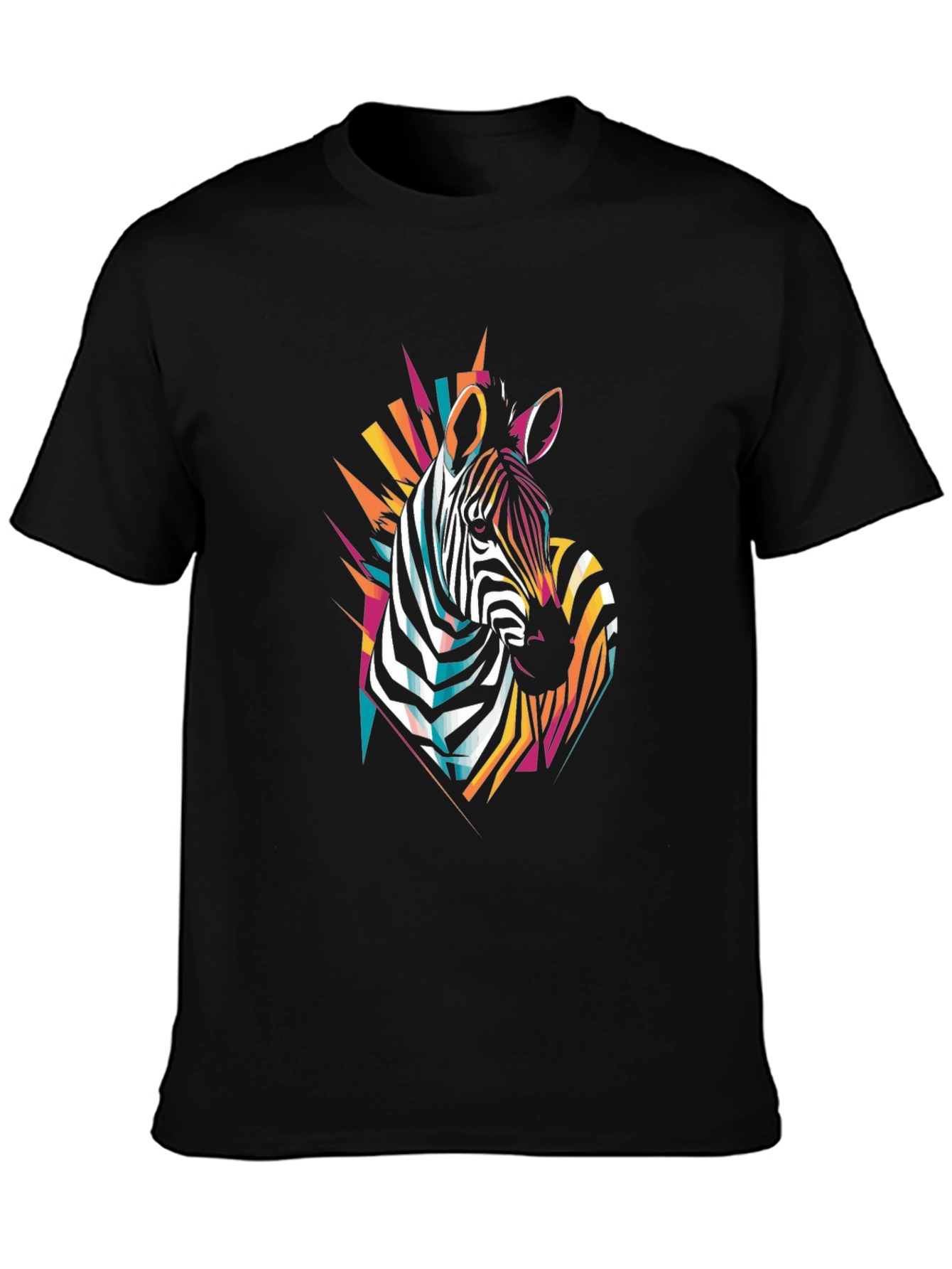 Black Zebra Graphic T-Shirt - Bold Artistic Design view 3