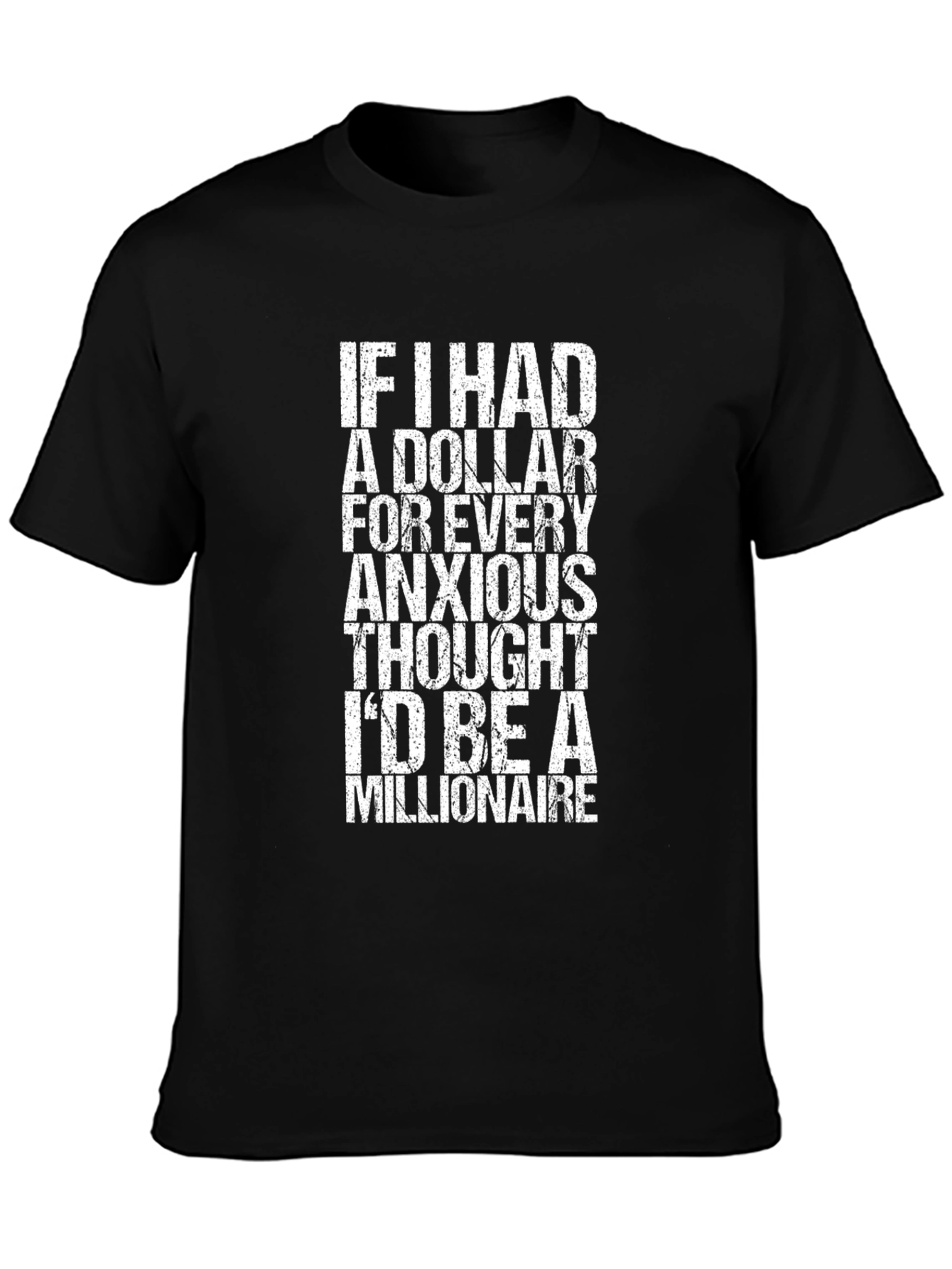 Black Anxious Thoughts Millionaire Graphic Tee view 3