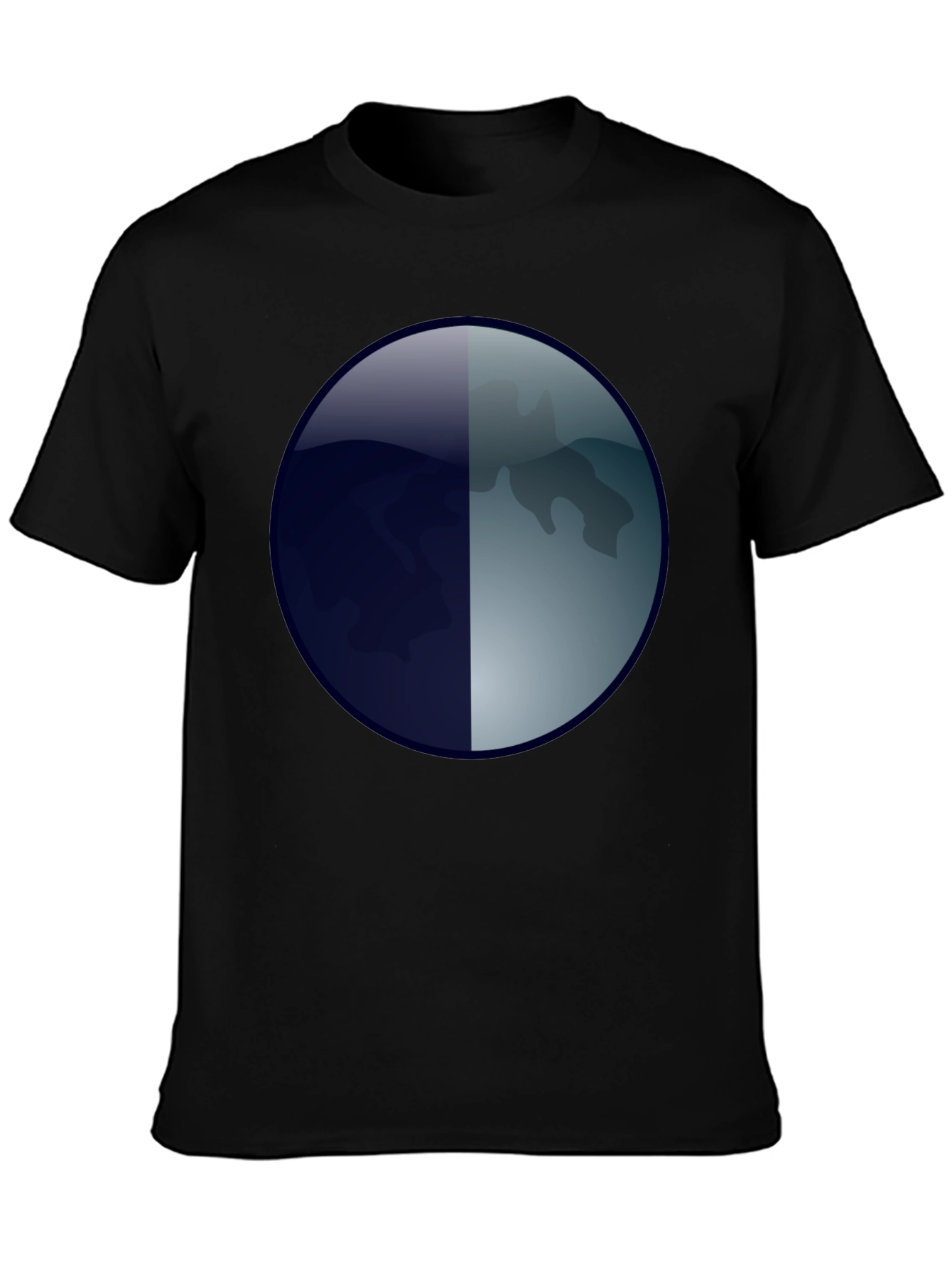 Black Abstract Moon Graphic T-Shirt - Men's Black Tee view 3