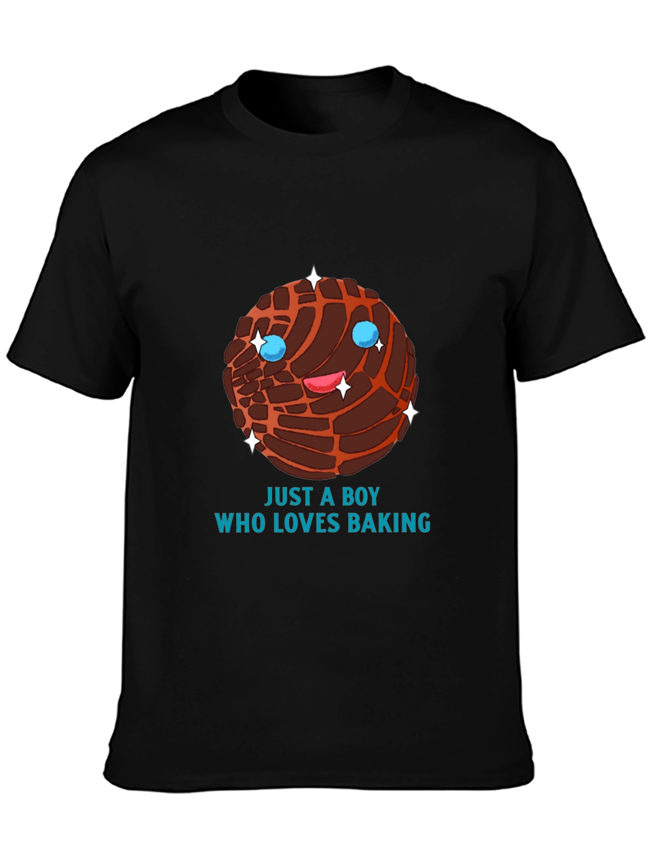Black Just A Boy Who Loves Baking Black T-Shirt view 3