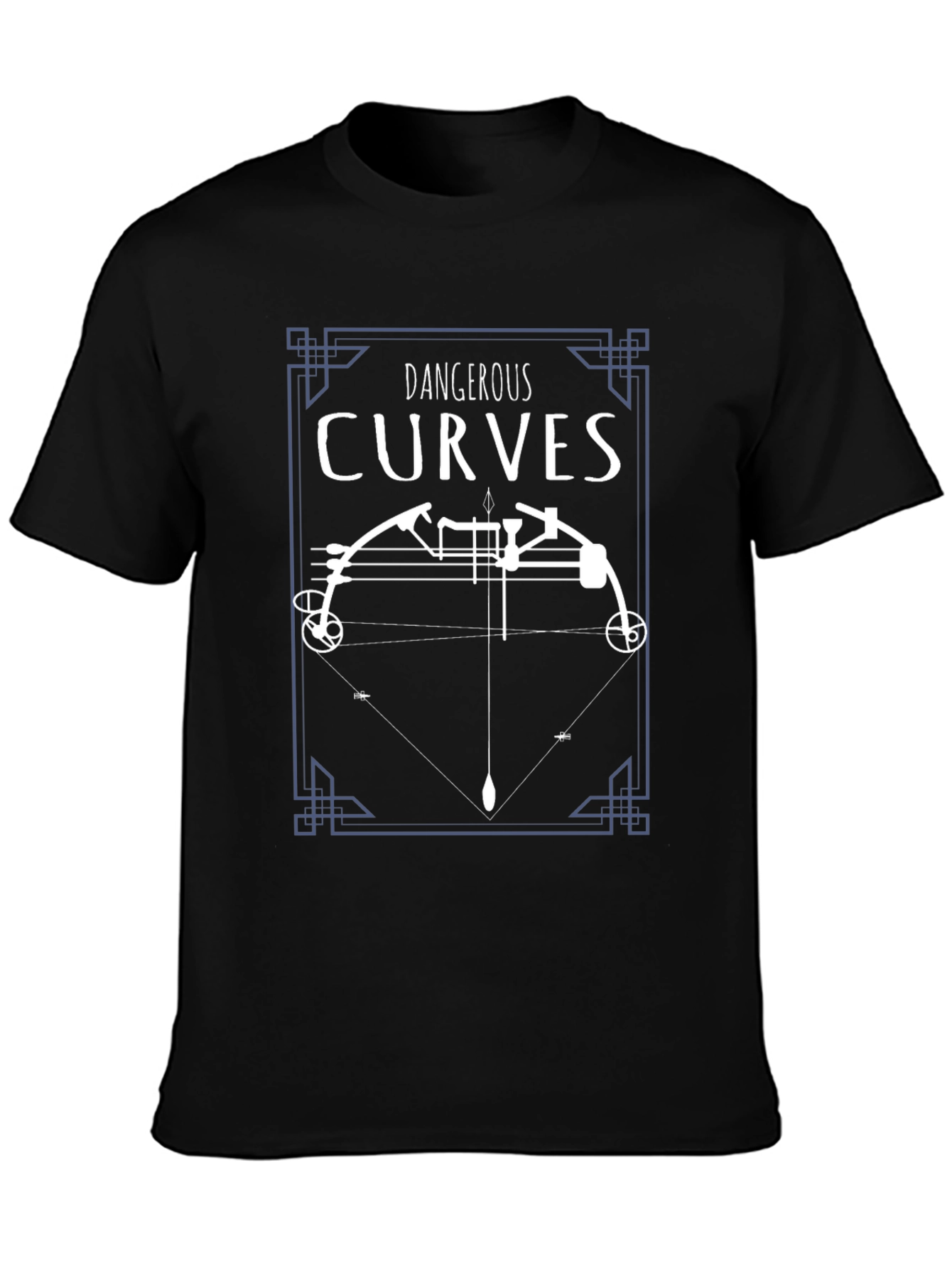 Black Dangerous Curves Bow and Arrow Graphic Tee view 3