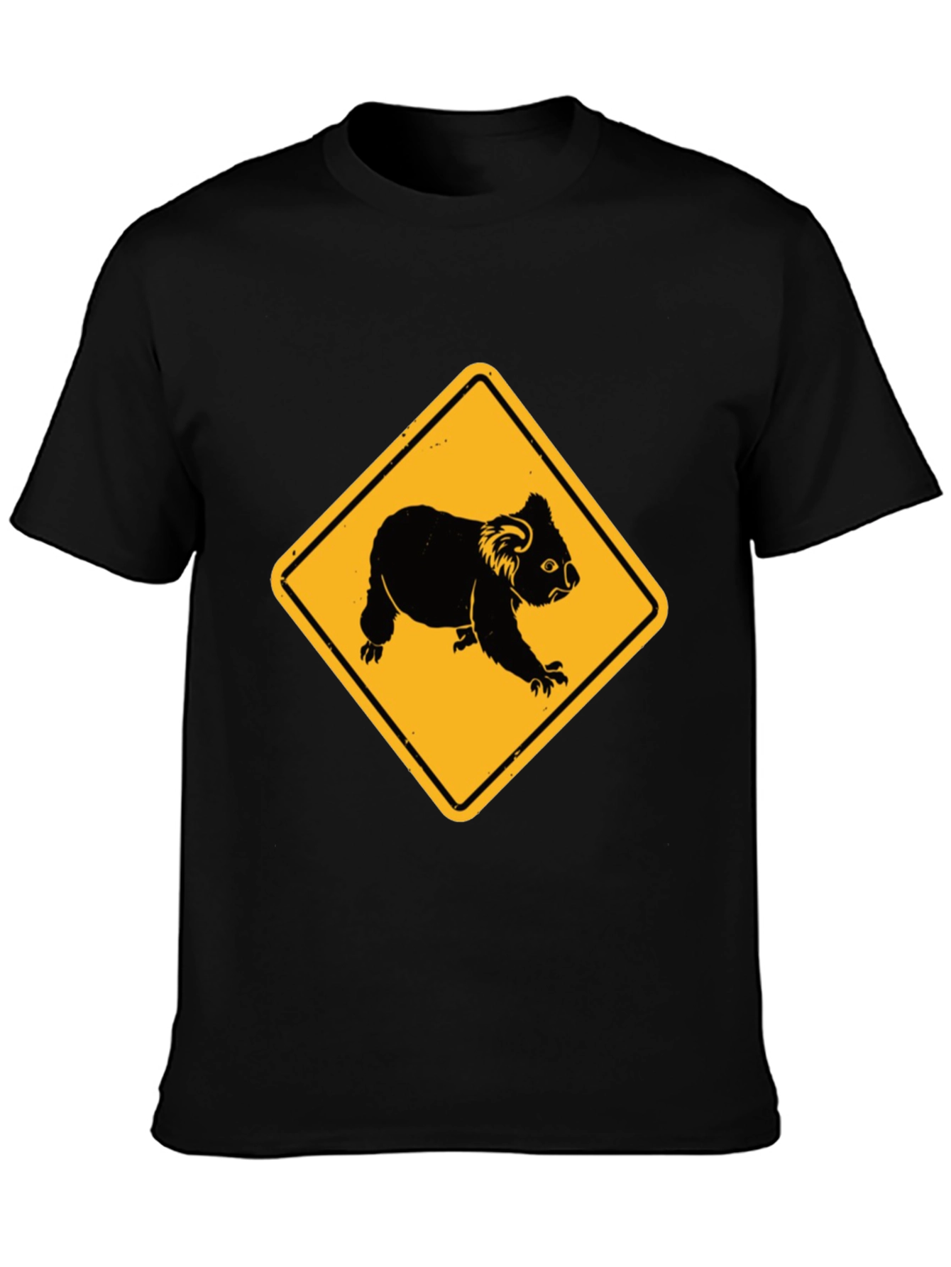 Black Koala Crossing Black T-Shirt view 3