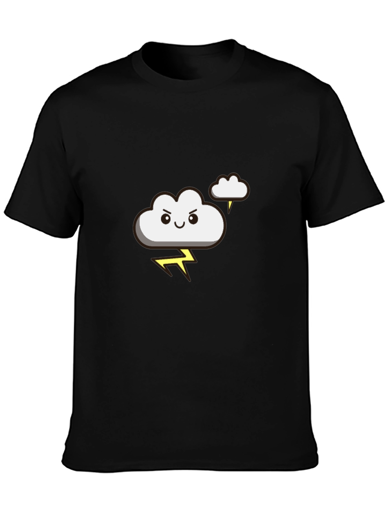 Black Funny Storm Cloud Graphic Tee - Black T-Shirt view 3