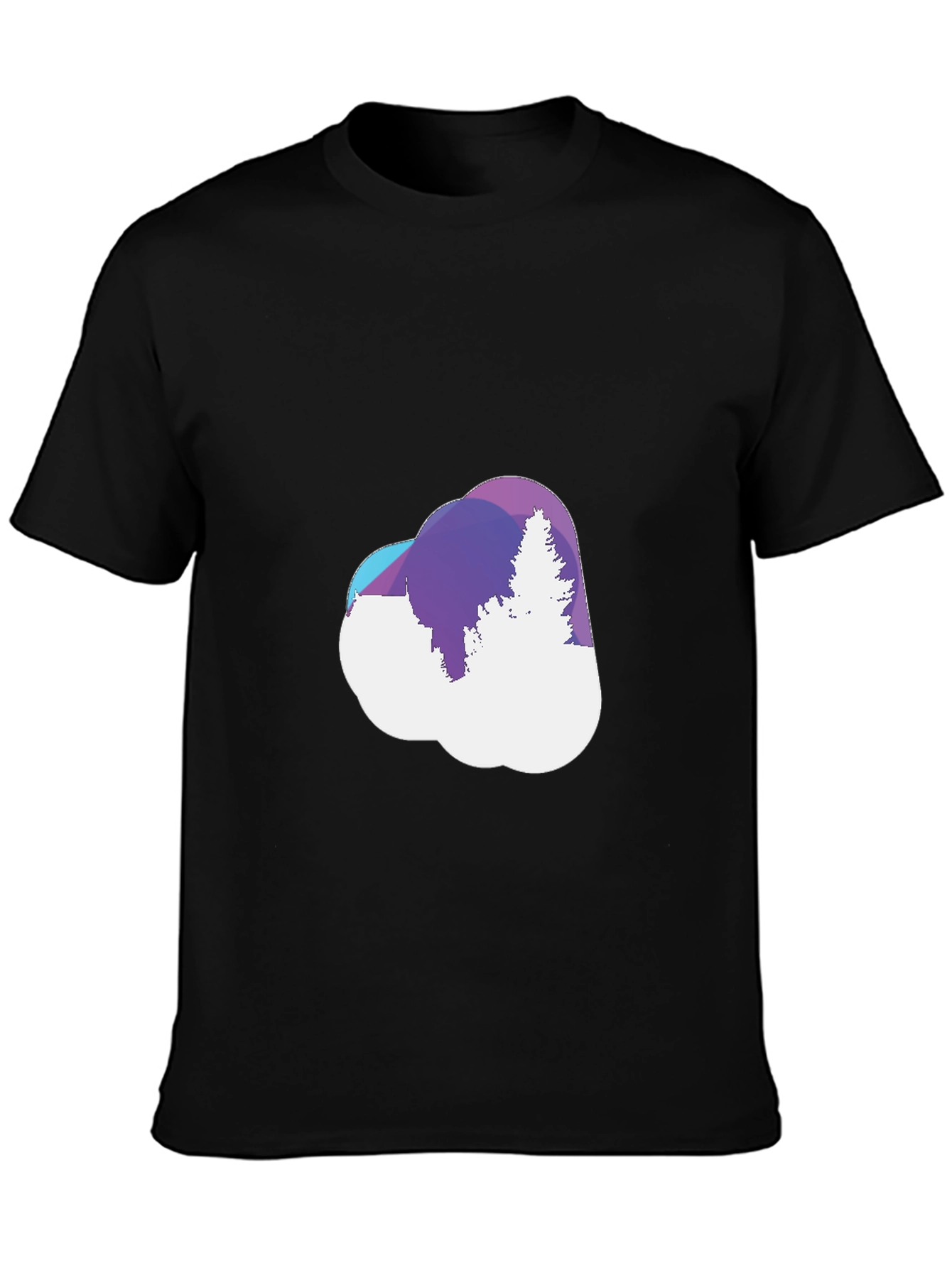Black Abstract Forest Cloud Tee - Stylish Graphic T-Shirt view 3