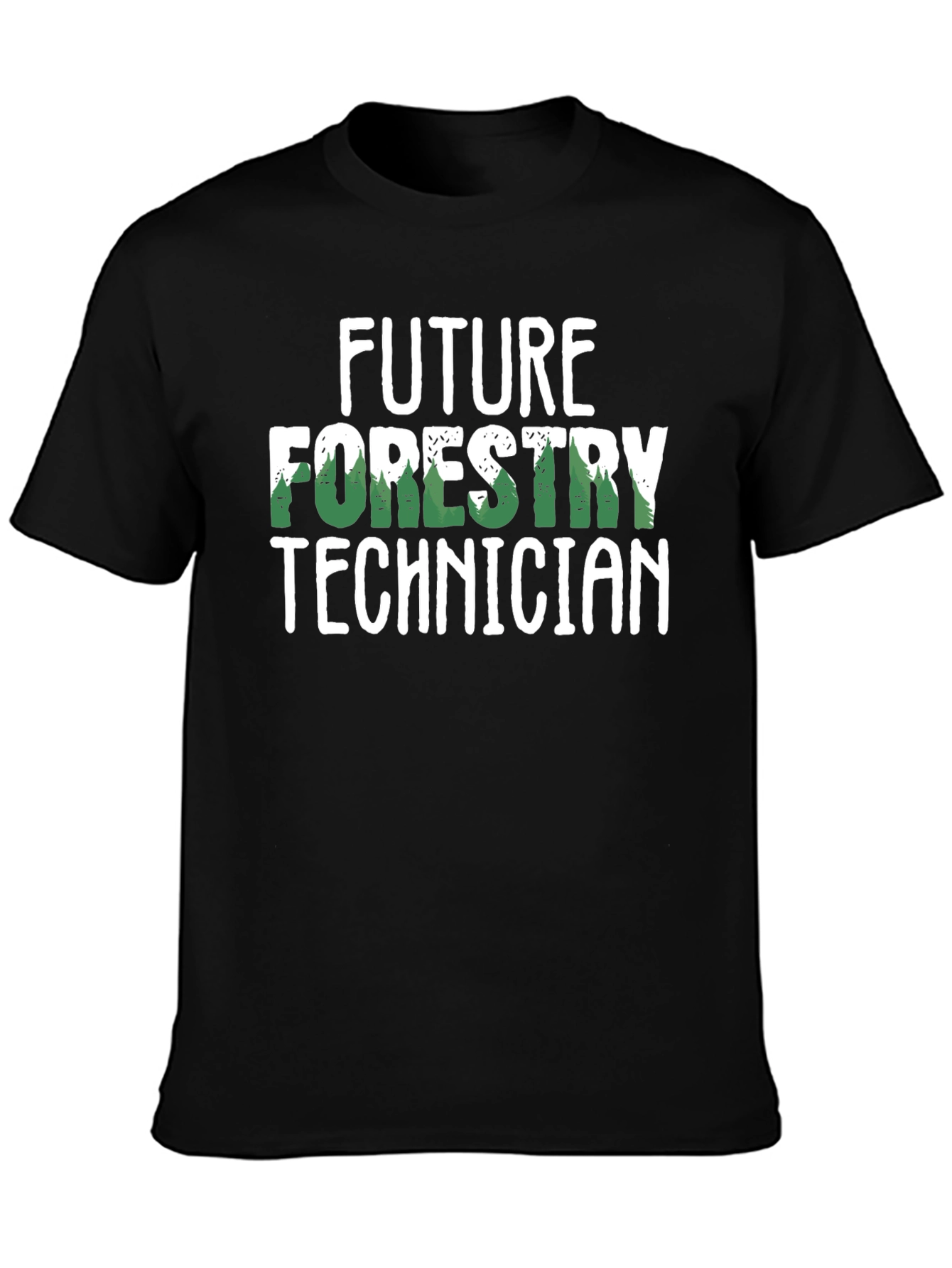 Black Future Forestry Technician Graphic T-Shirt view 3